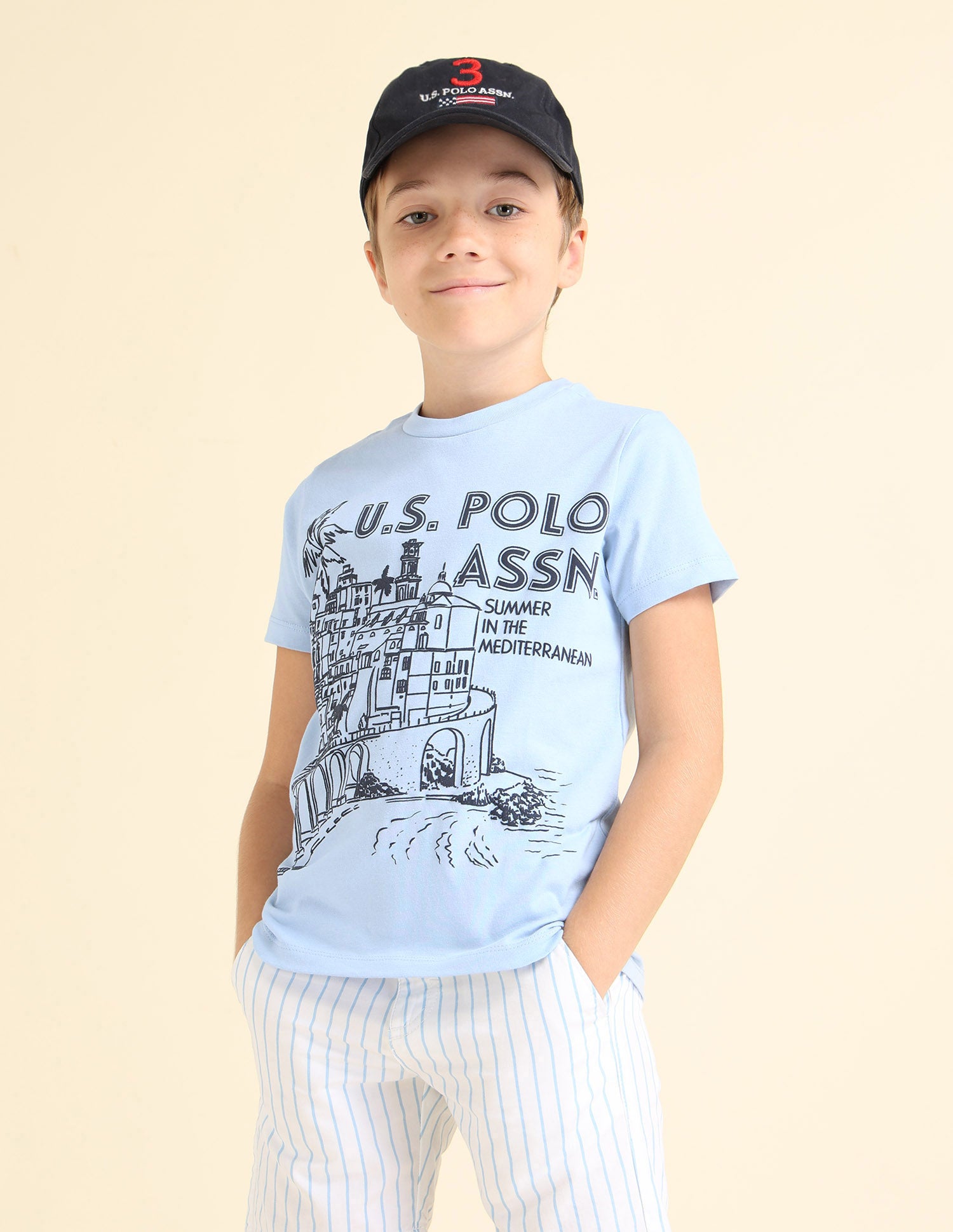 Boys Brand Printed Regular Fit T-Shirt