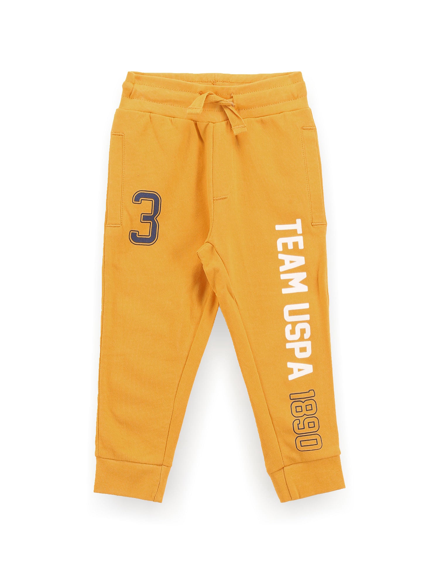 Boys Brand Print Joggers Mustard - U.S. Polo Assn. India | Large
