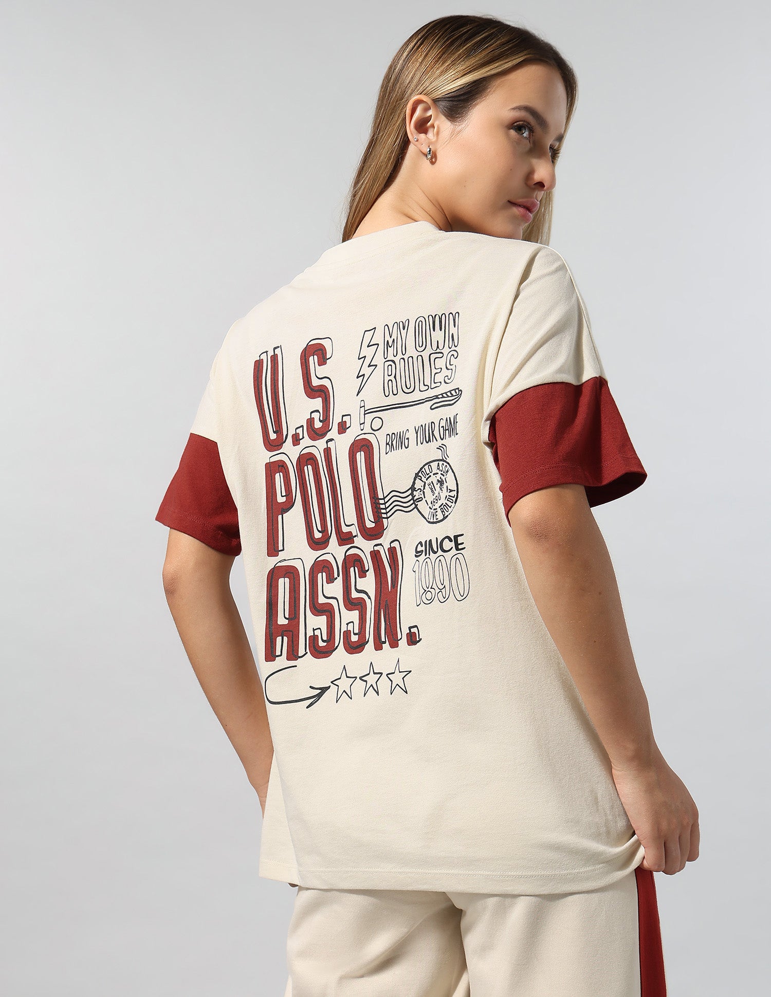 Brand Printed Relaxed T-Shirt White - U.S. Polo Assn. India | Large