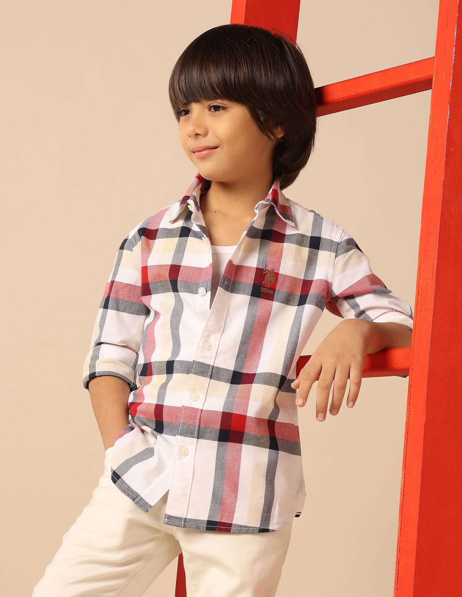 Boys Tartan Checked Oxford Shirt