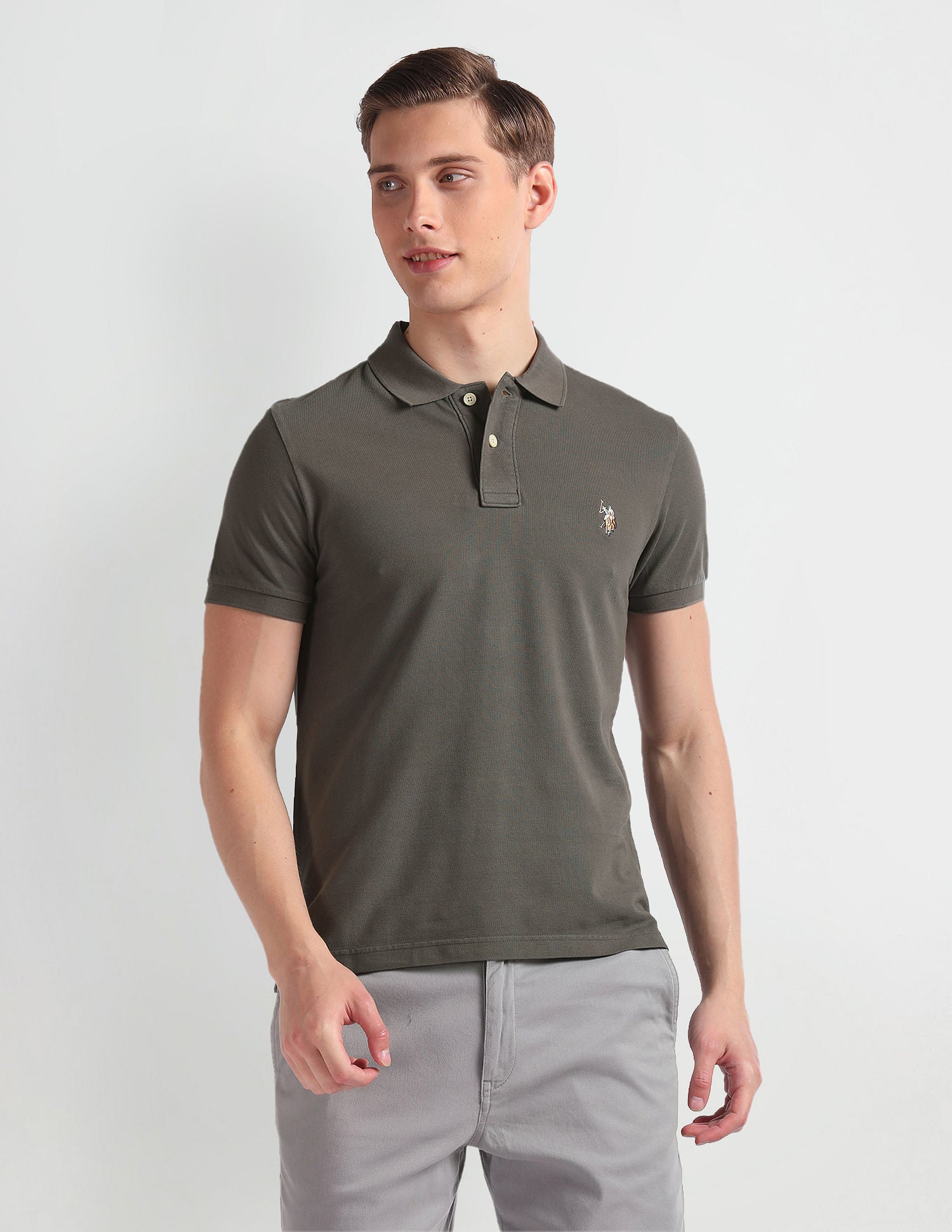 Solid Cotton Polo Shirt