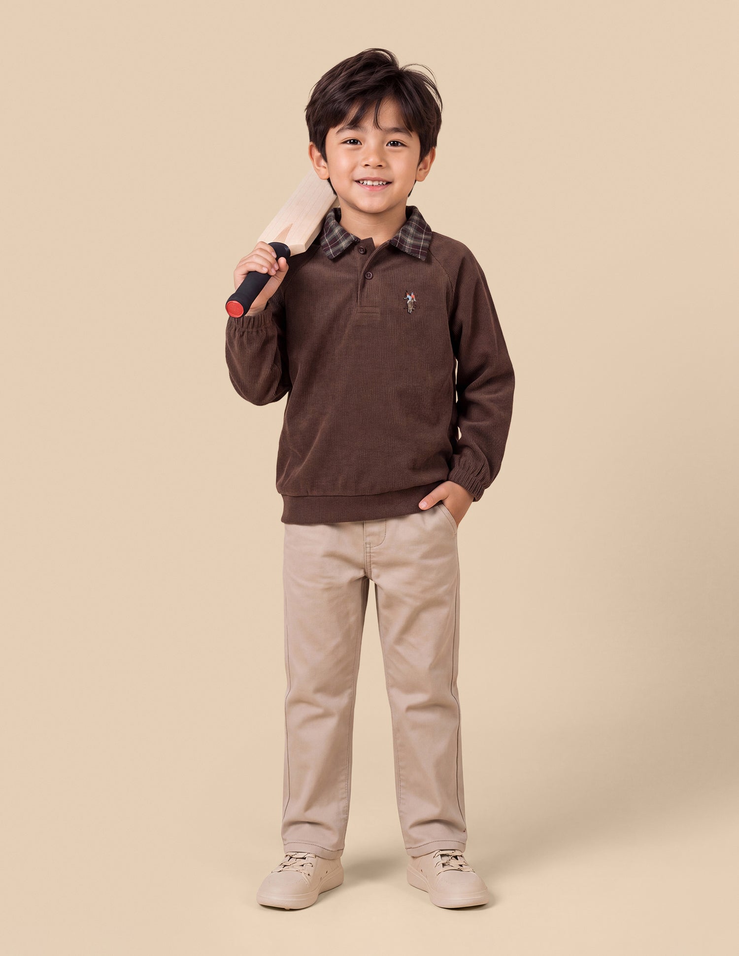 Solid Regular Fit Sweatshirt Brown - U.S. Polo Assn. India | Large
