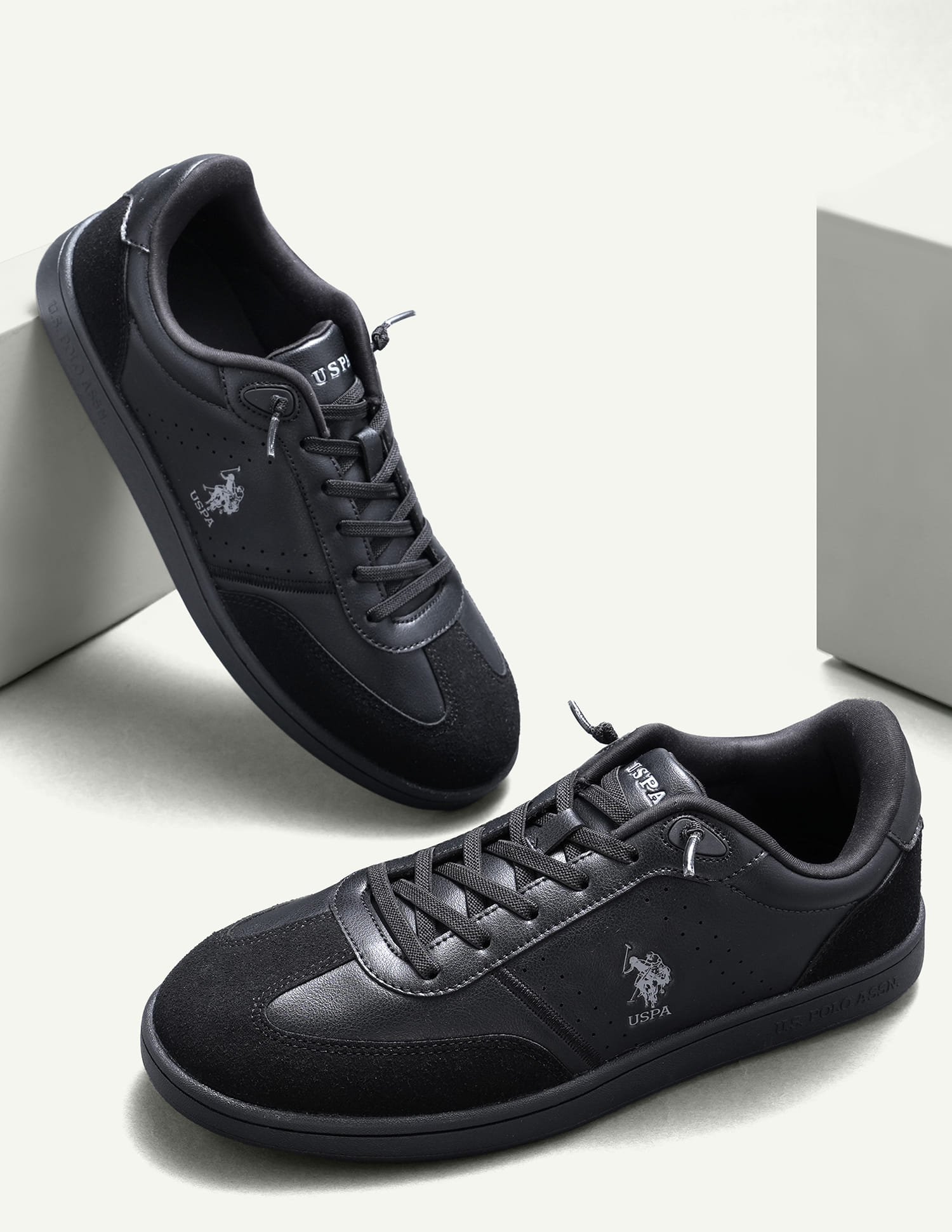 Men Cenik Solid Sneakers Black - U.S. Polo Assn. India | Large