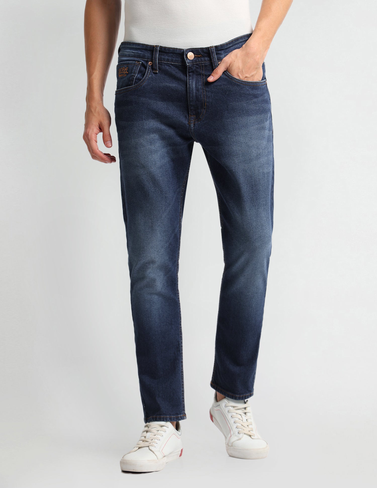 Henry Tapered Cropped Fit Blue Jeans Blue - U.S. Polo Assn. India | Large