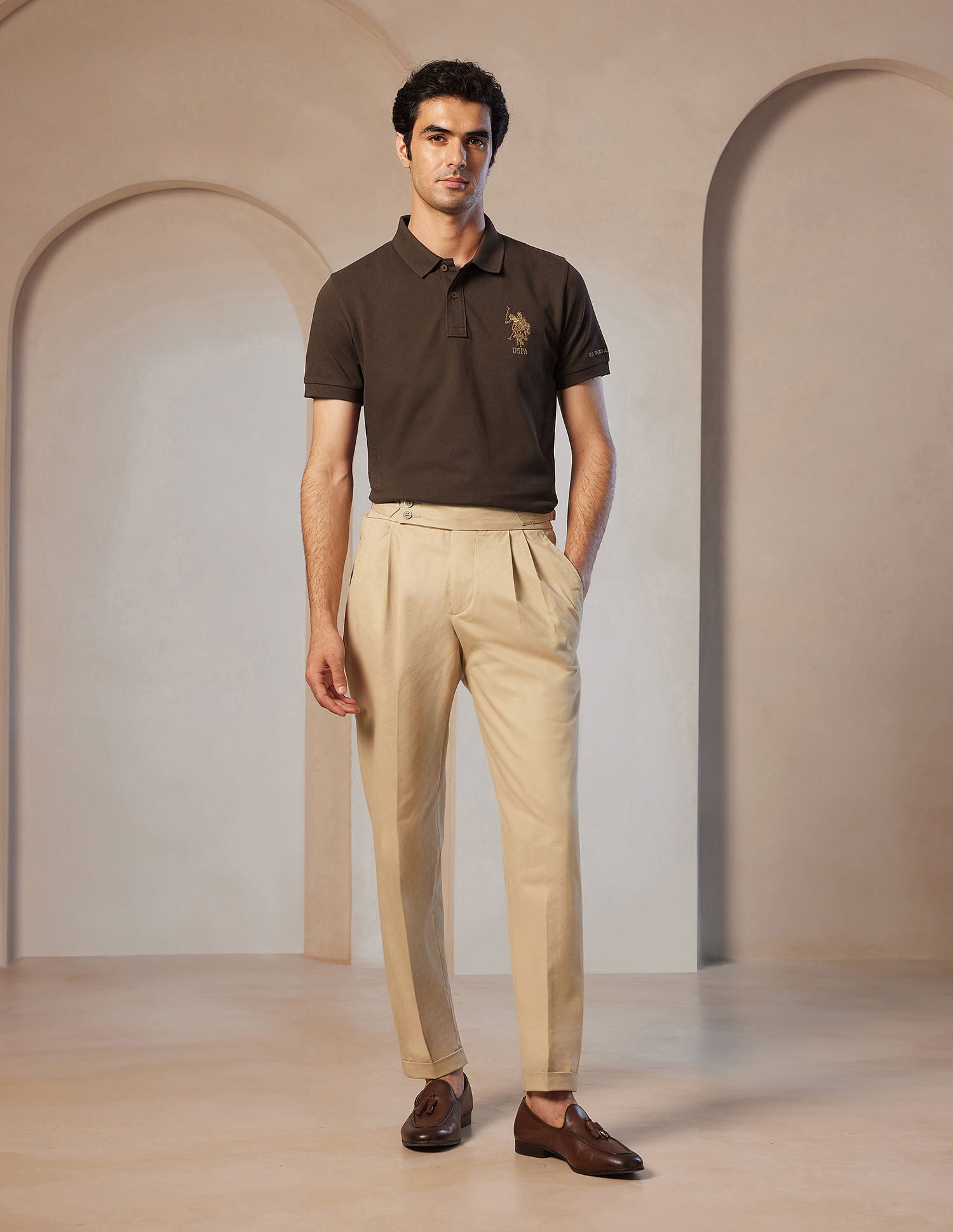 Pacho X Slim Fit Cotton Polo Shirt Choco - U.S. Polo Assn. India | Large