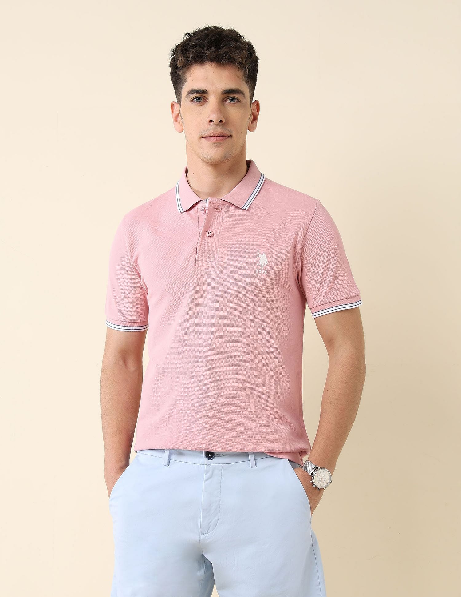 Solid Slim Fit Polo Shirt