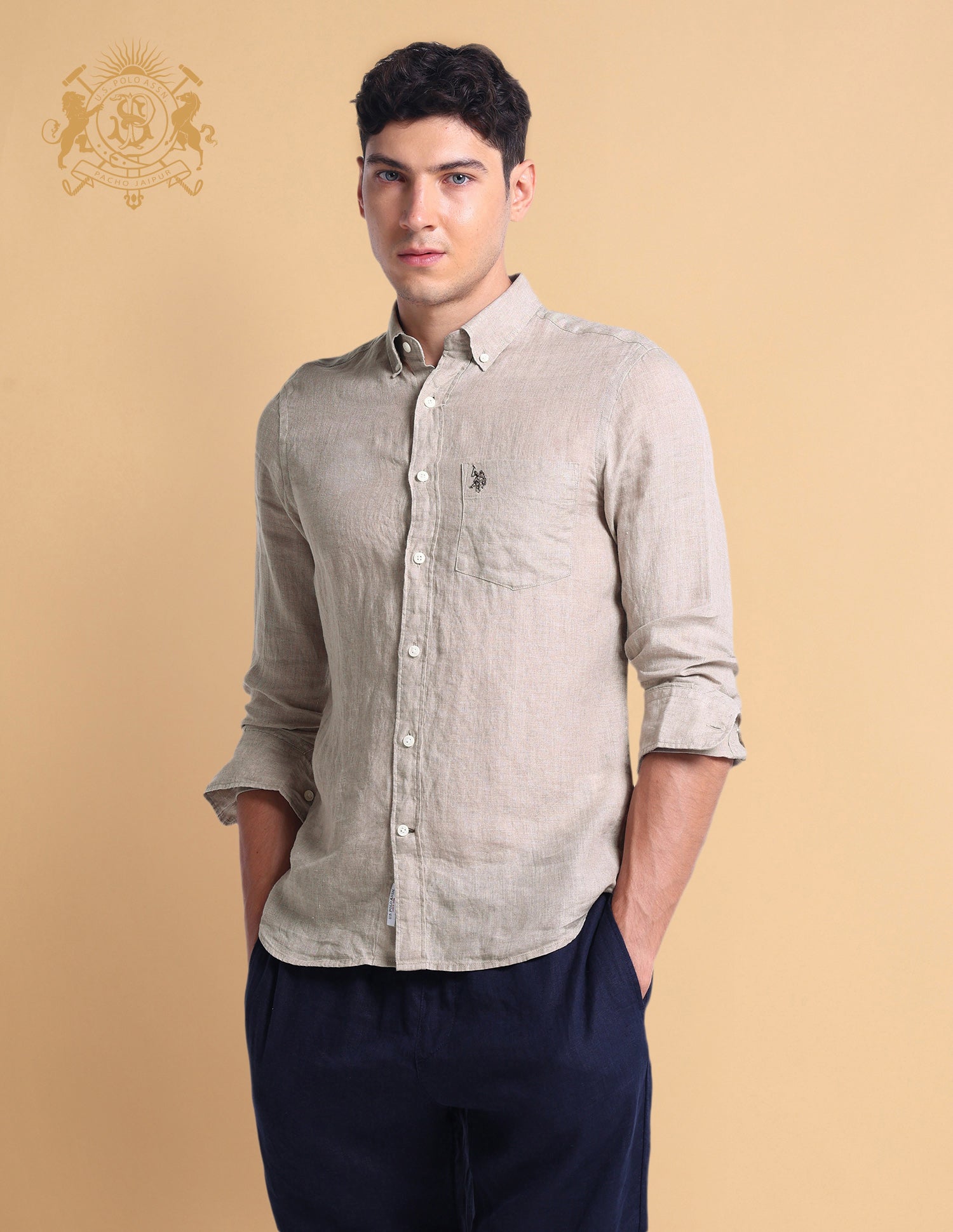 Solid Chest Pocket Shirt