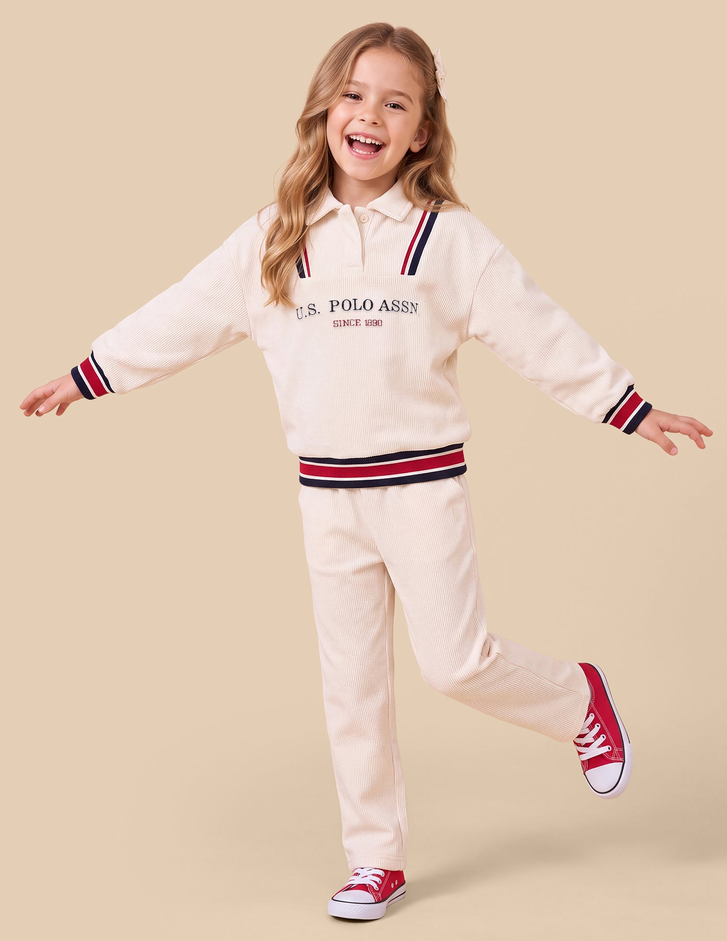 Brand Printed Relaxed Fit Sweatshirt Off White - U.S. Polo Assn. India | Large