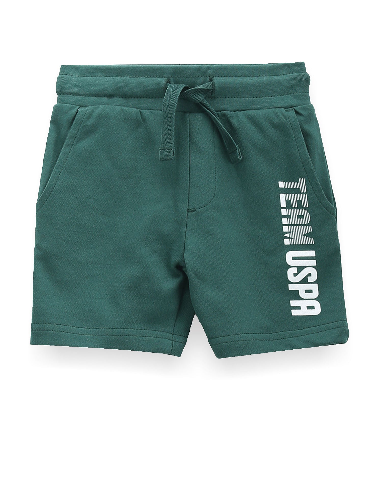 Boys Mid Rise Brand Print Shorts