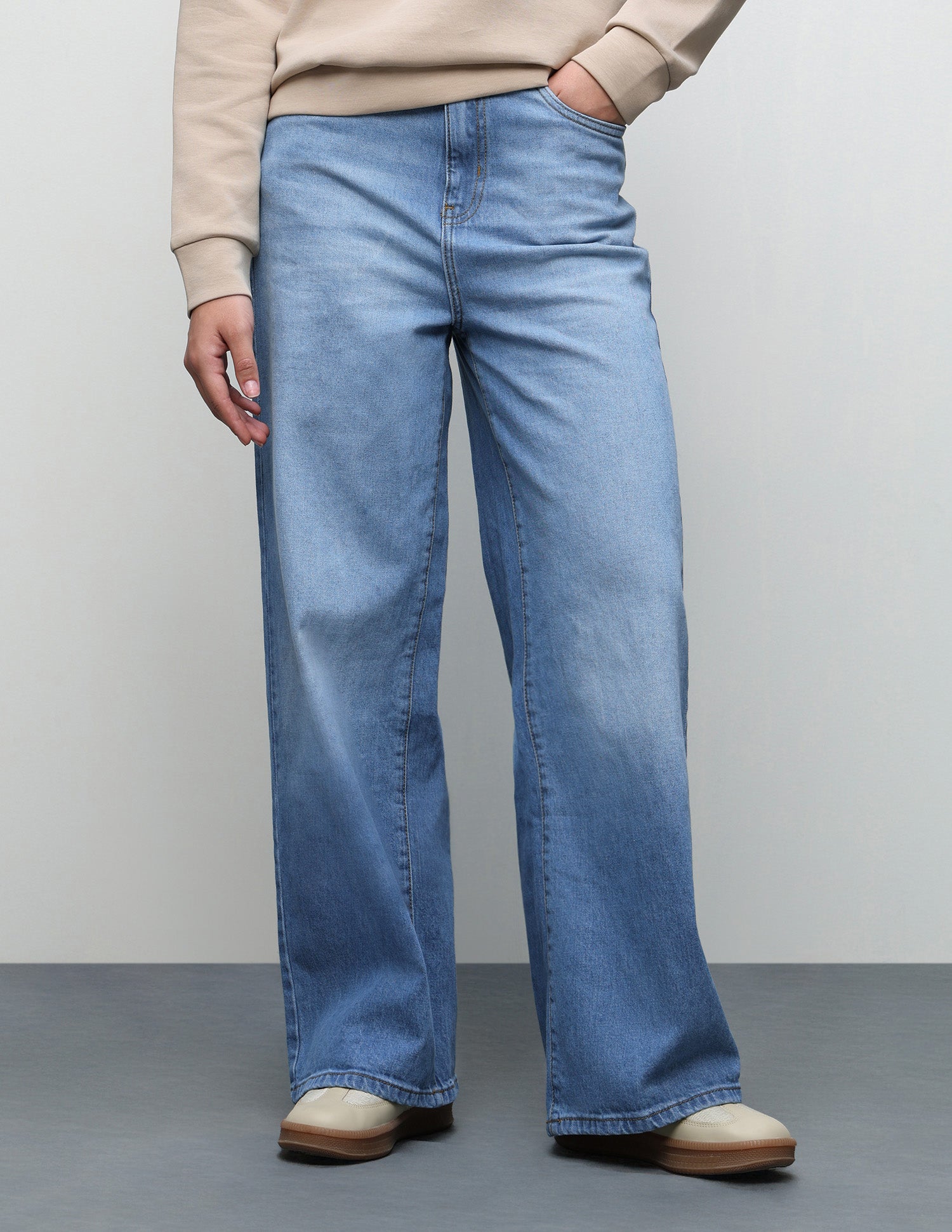 Wide Leg Fit Blue Jeans Blue - U.S. Polo Assn. India | Large