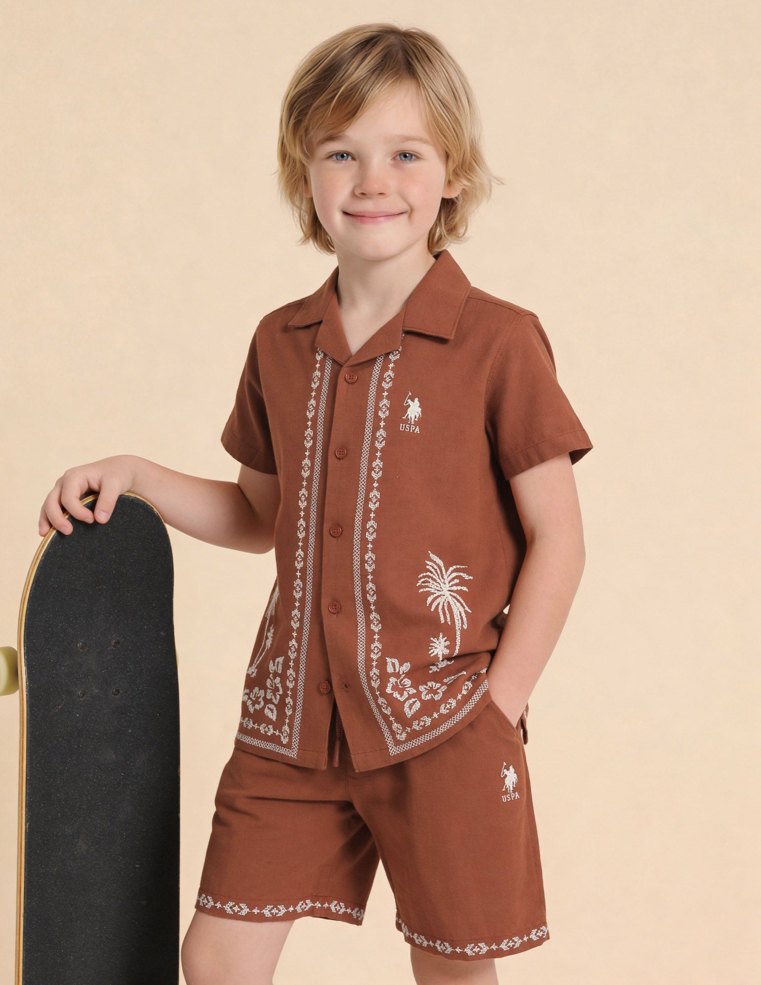 Floral Embroidered Regular Fit Shirt