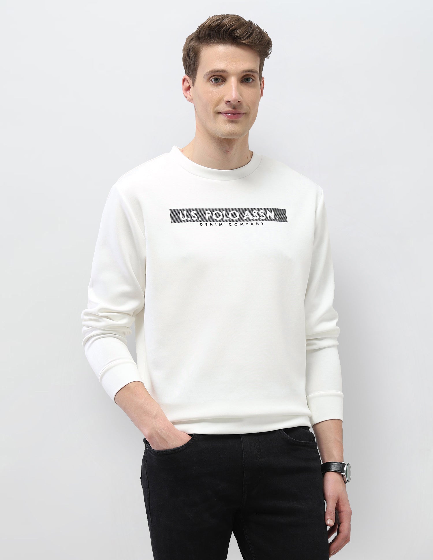 Brand Embossed Regular Fit Sweatshirt