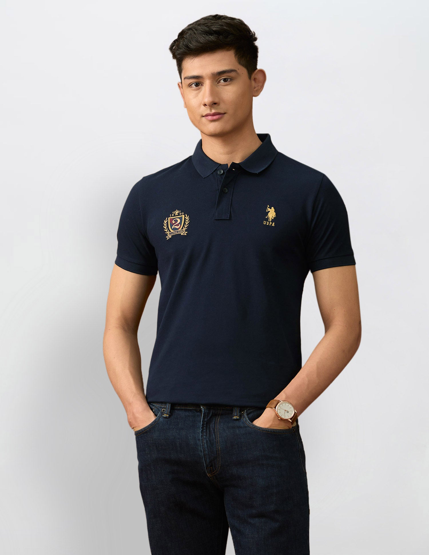 Solid Varsity Polo Shirt