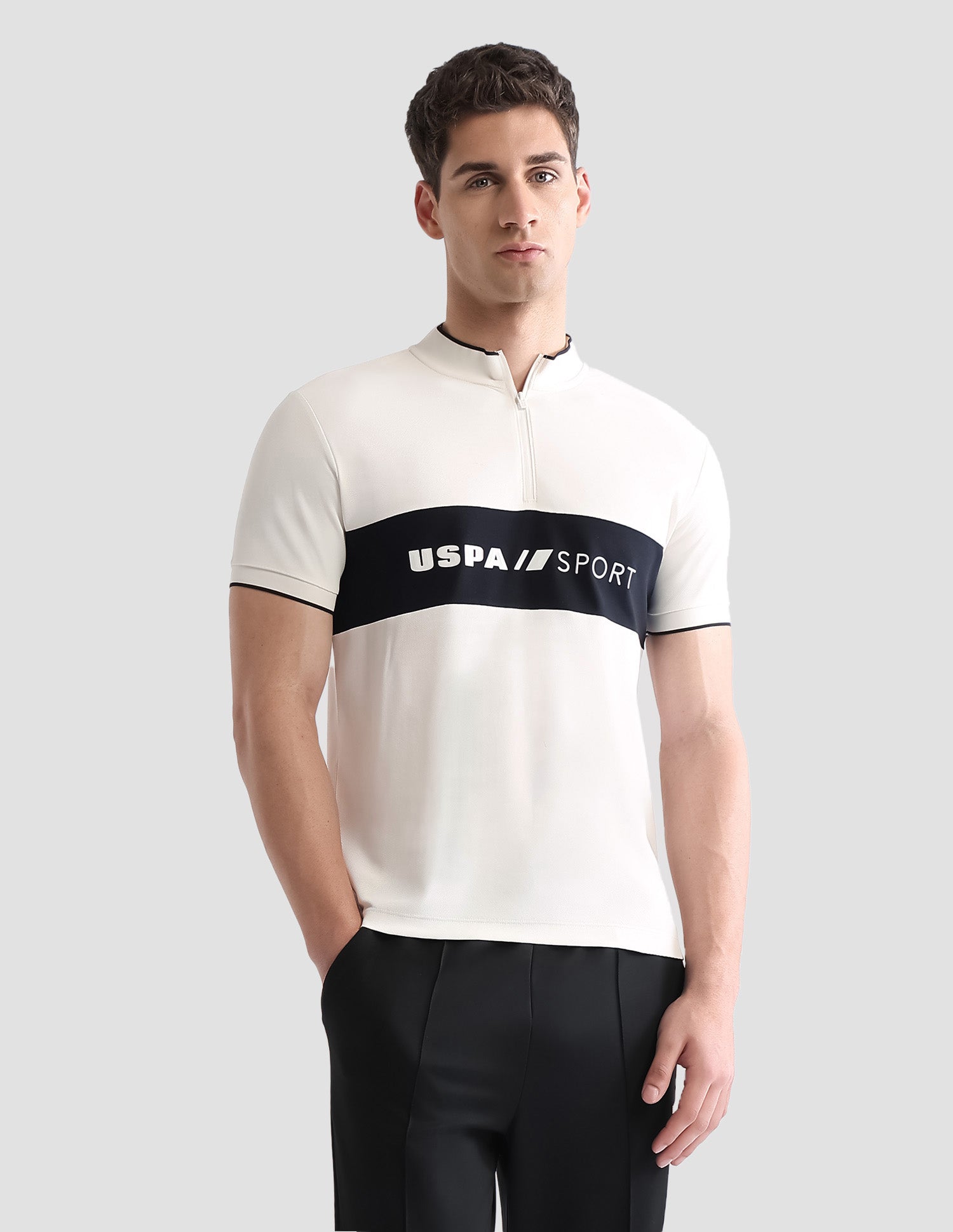 Brand Embossed Regular Fit Active Polo Shirt