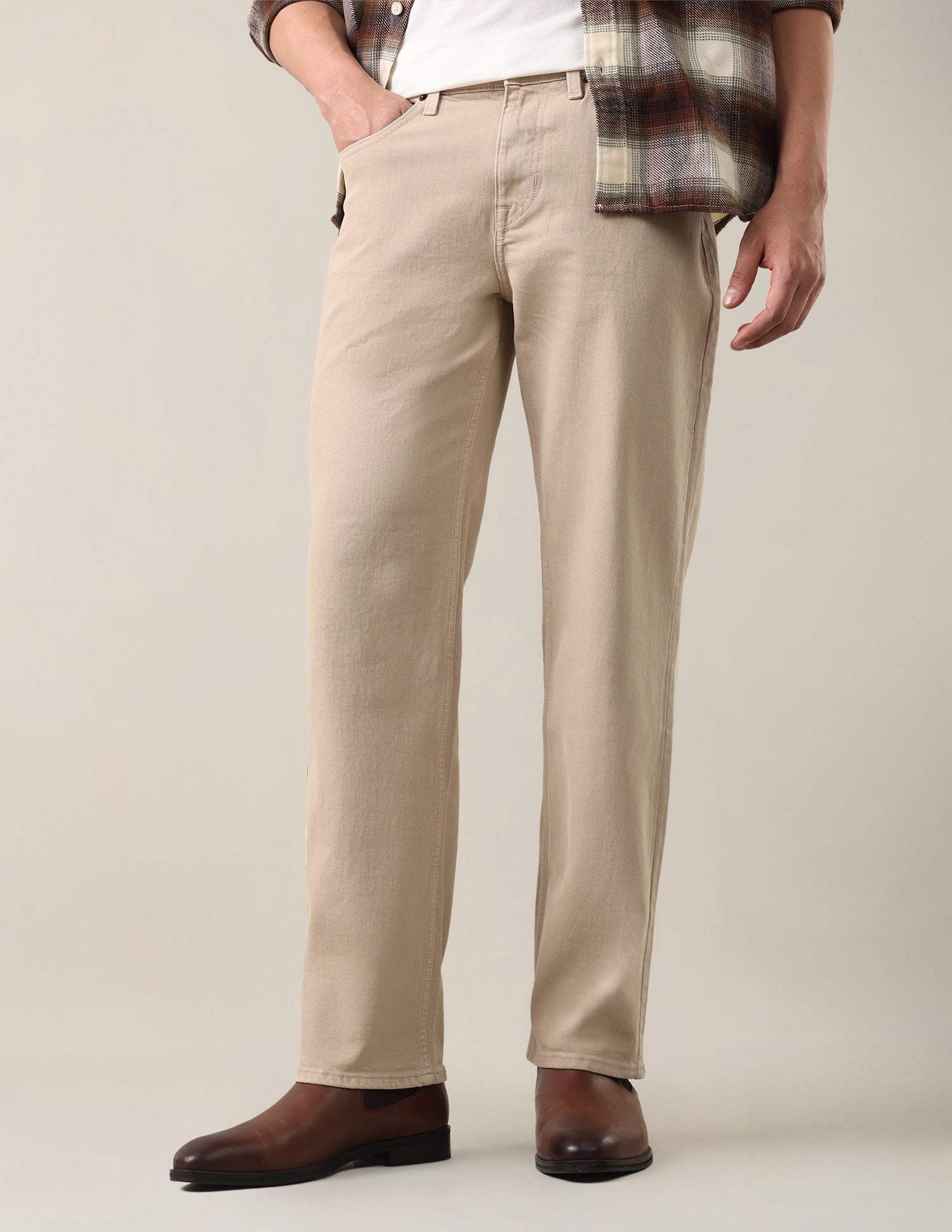 Shawn Relaxed Fit Beige Jeans Beige - U.S. Polo Assn. India | Large