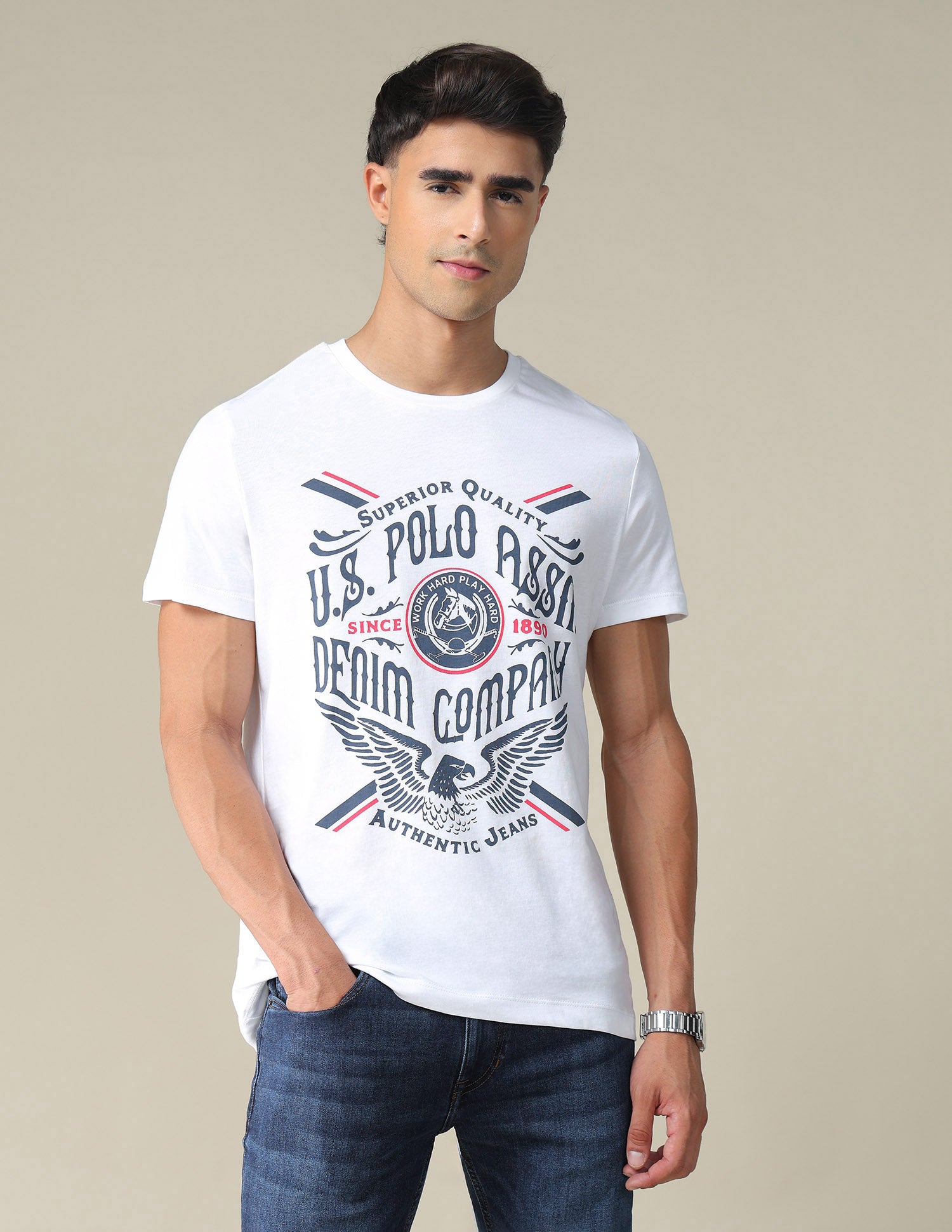 Brand Print Slim Fit T-Shirt