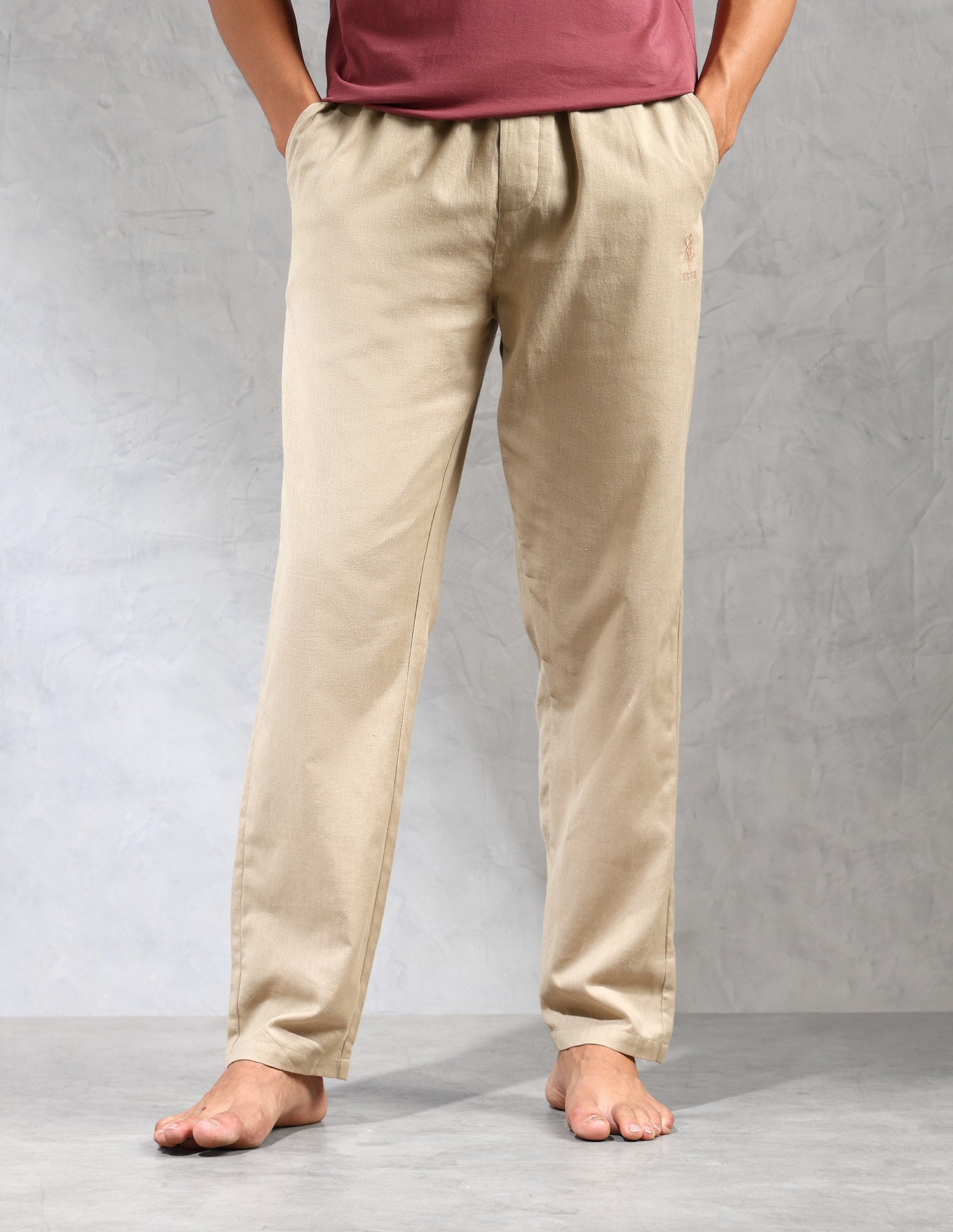 Relaxed Fit Cotton Linen OELP8 Lounge Pants - Pack Of 1