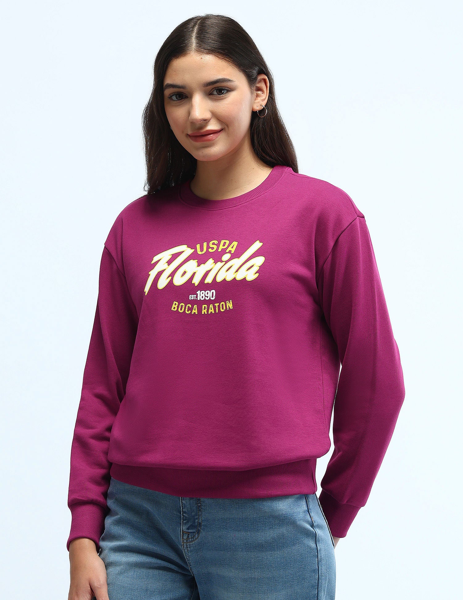 Crew Neck Graphic Print Sweatshirt