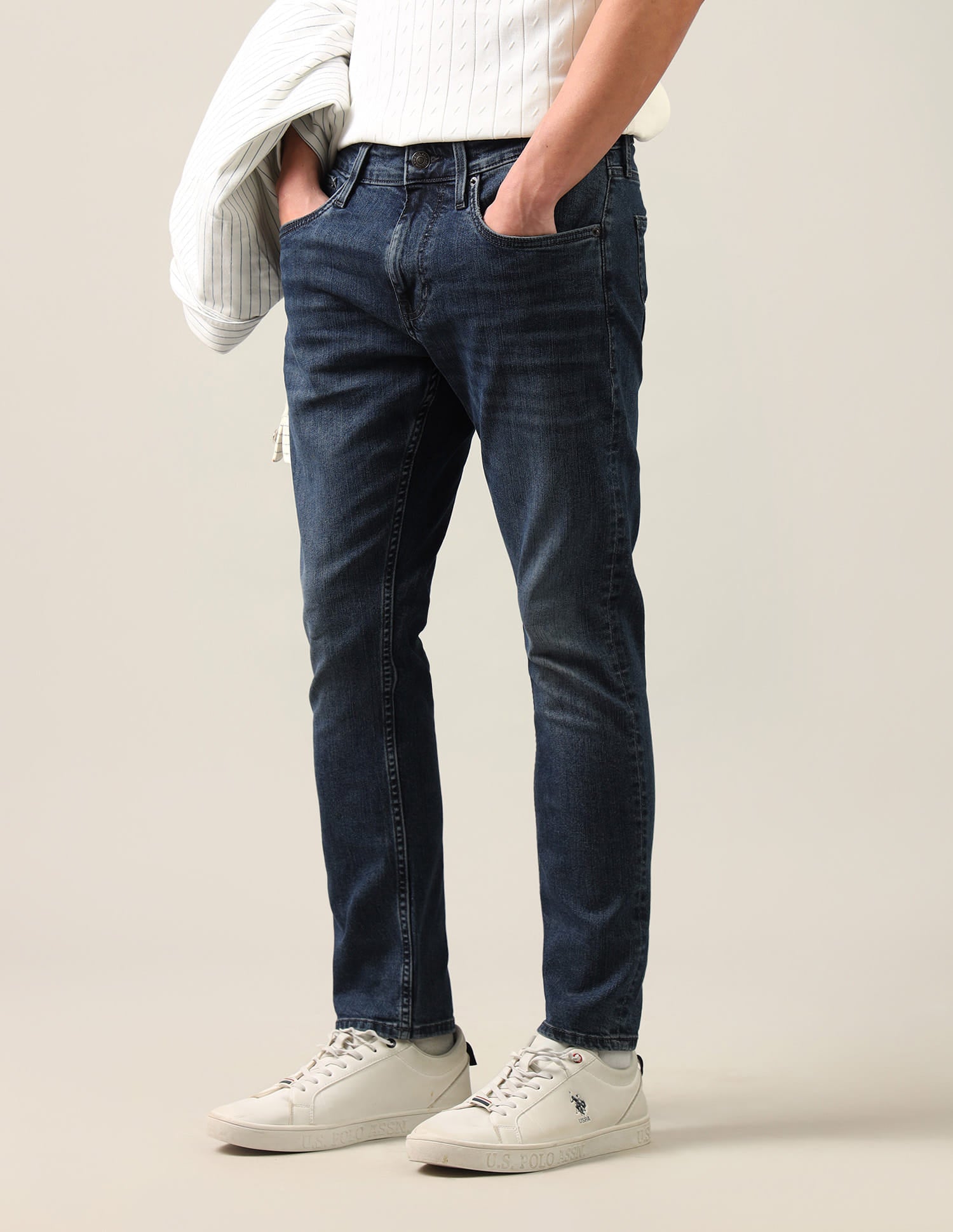 Henry Tapered Fit Blue Jeans Blue - U.S. Polo Assn. India | Large