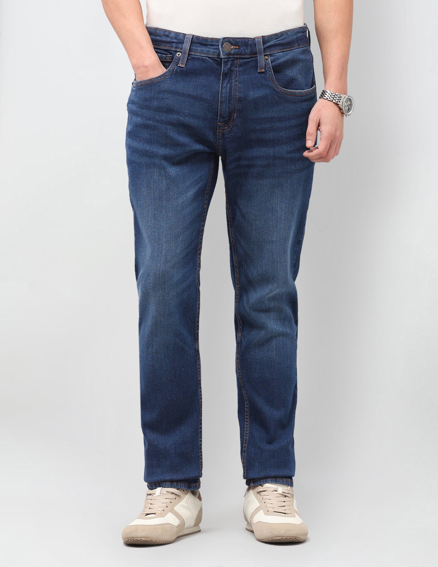 Solid Slim Fit Jeans Blue - U.S. Polo Assn. India | Large