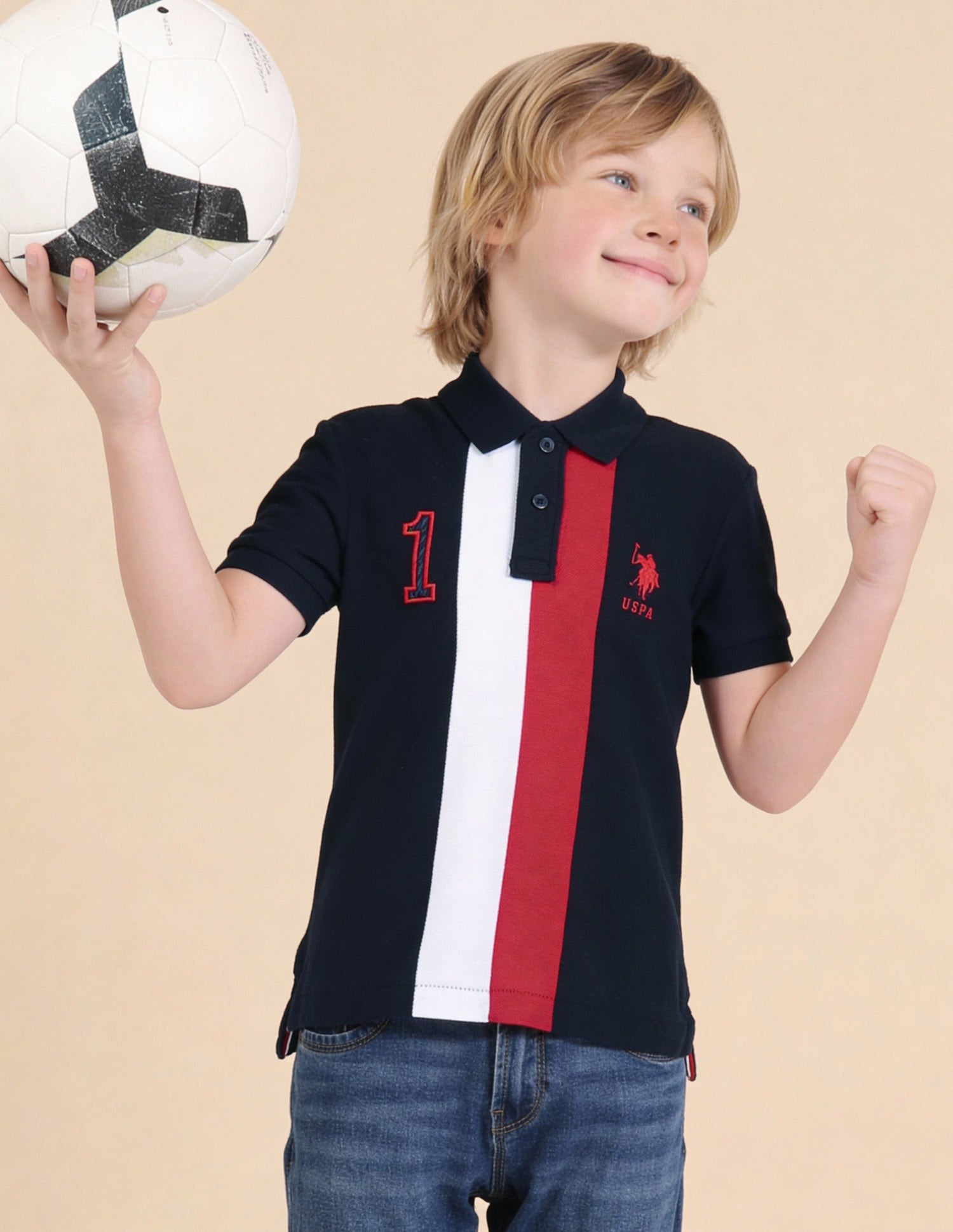 Numeric Embroidered Regular Fit Polo Shirt