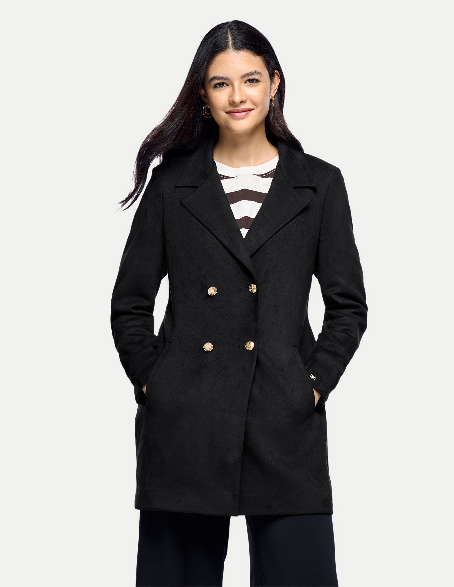 Longline Double Breasted Jacket Black - U.S. Polo Assn. India | Large