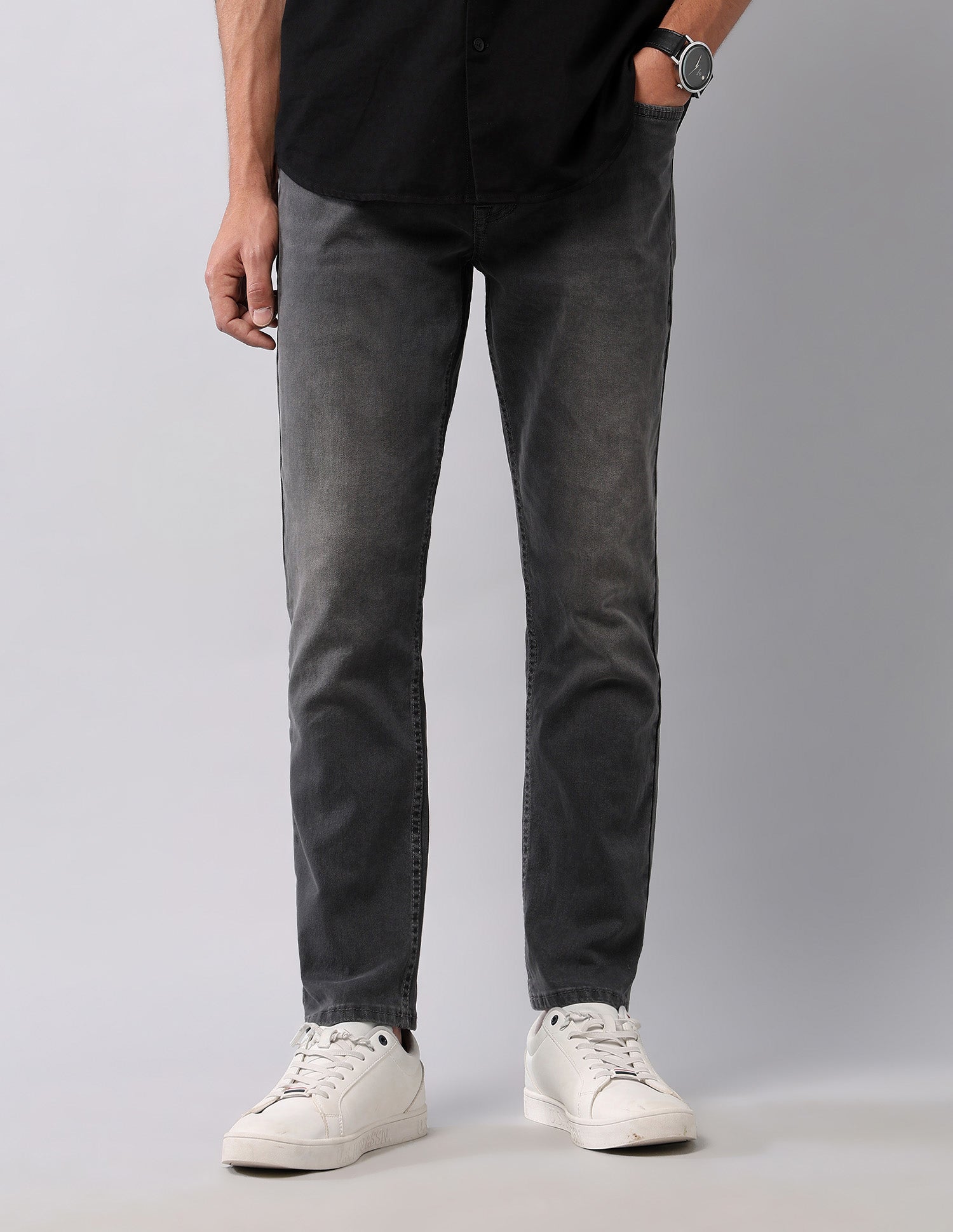 Cole Comfort Cropped Fit Grey Jeans