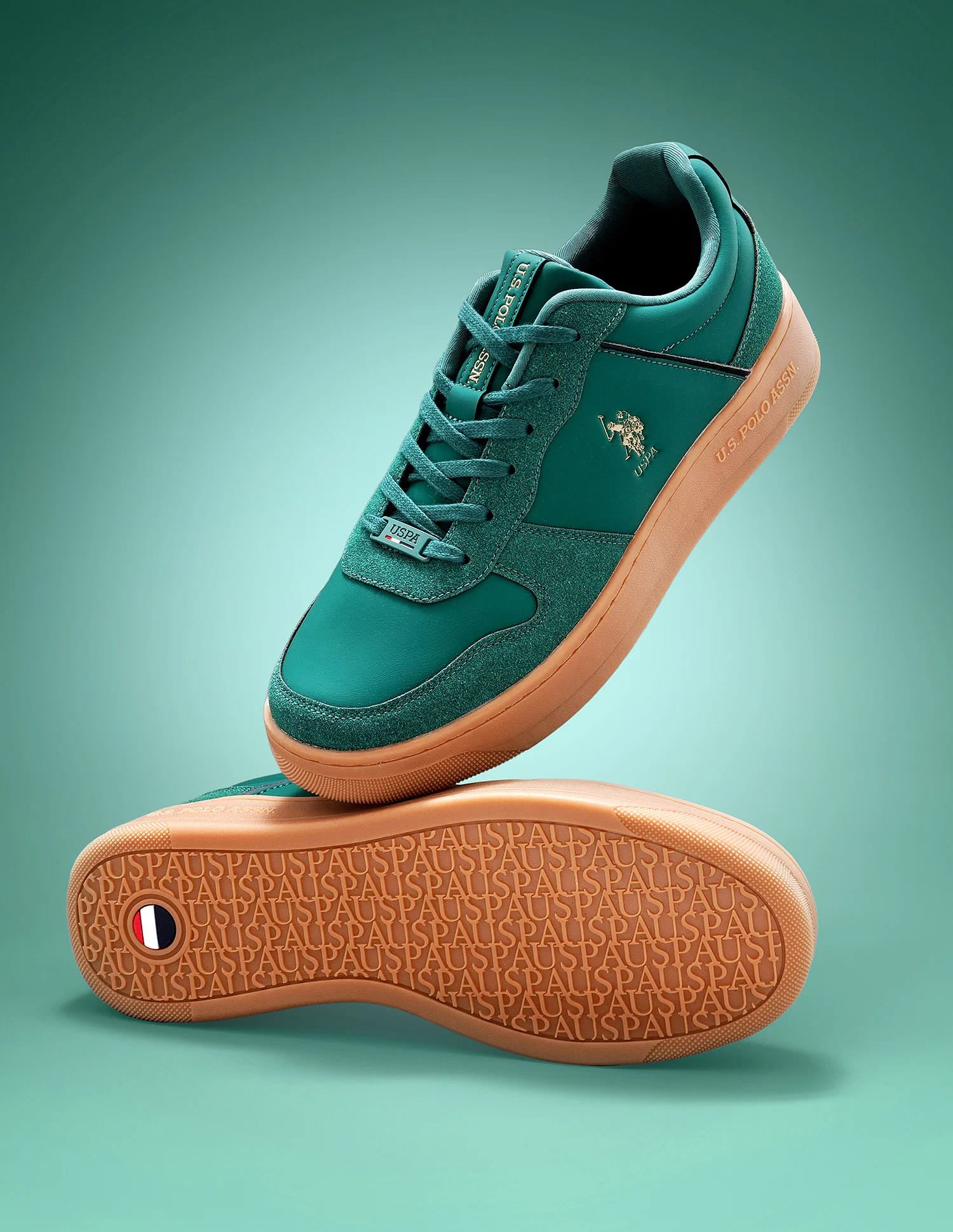 Men Jaxon 2.0 Dk. Green Retro Court Sneakers Green - U.S. Polo Assn. India | Large