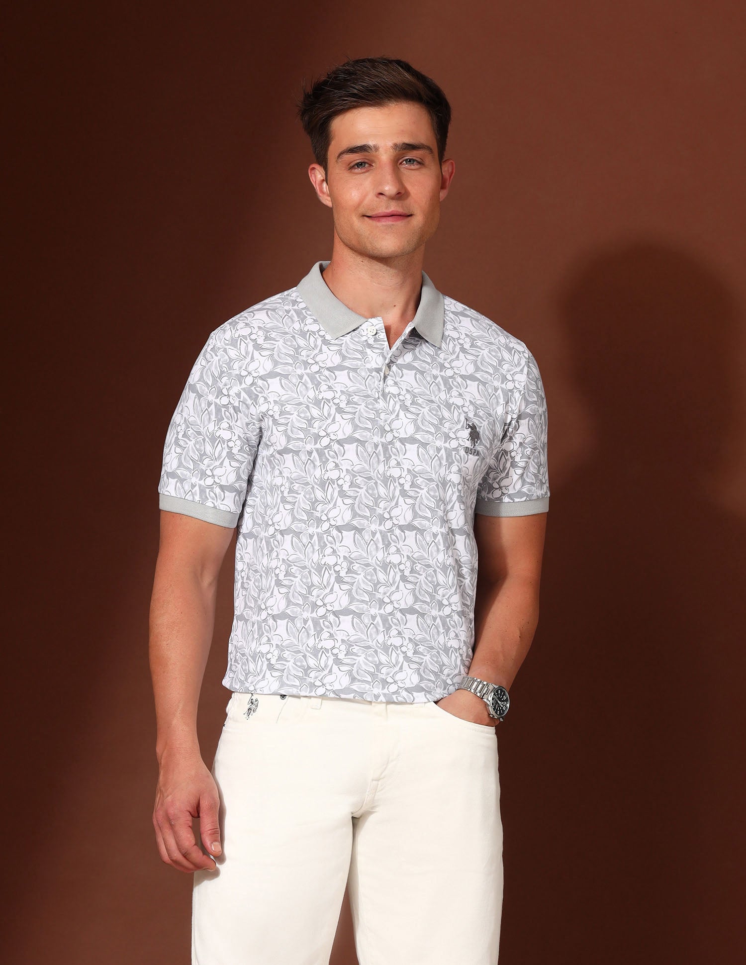 Floral Printed Working Holiday Polo Shirt