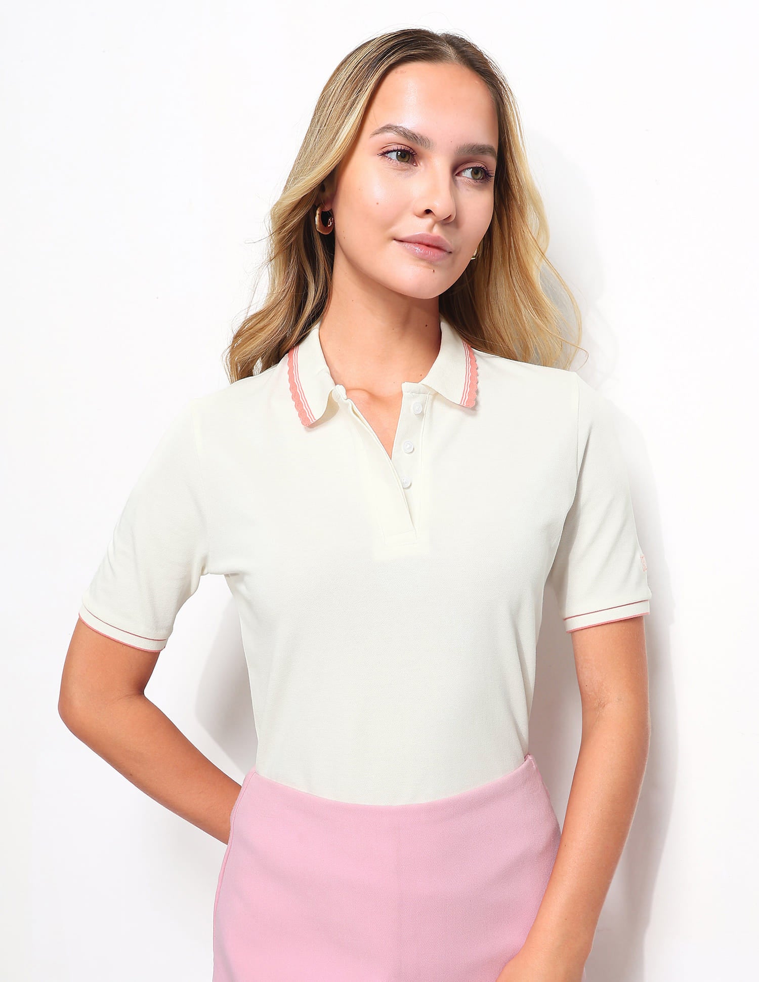 Regular Fit Scalloped Edge Polo Shirt
