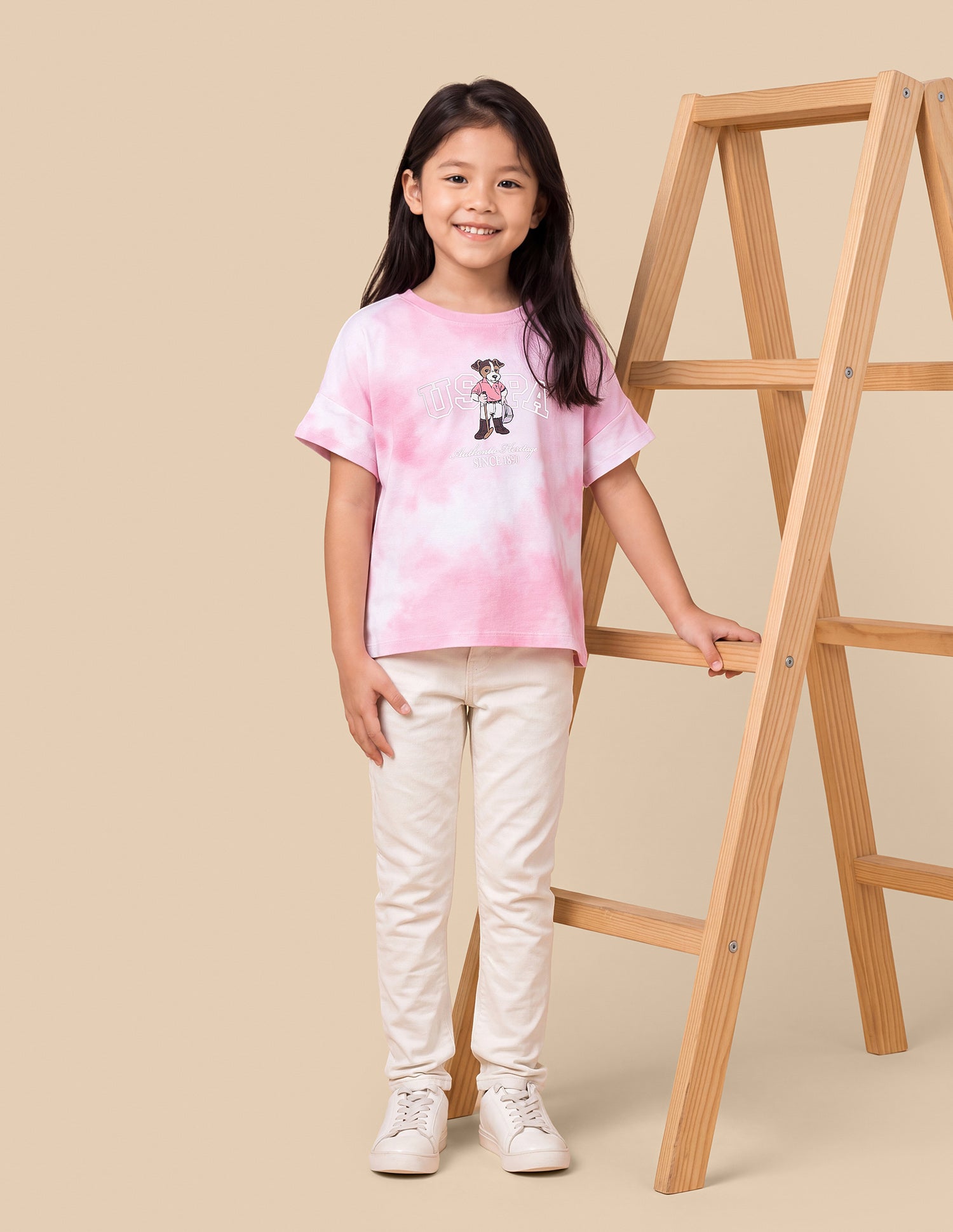 Tie Dye Graphic Printed Relaxed Fit Top Pink - U.S. Polo Assn. India | Large
