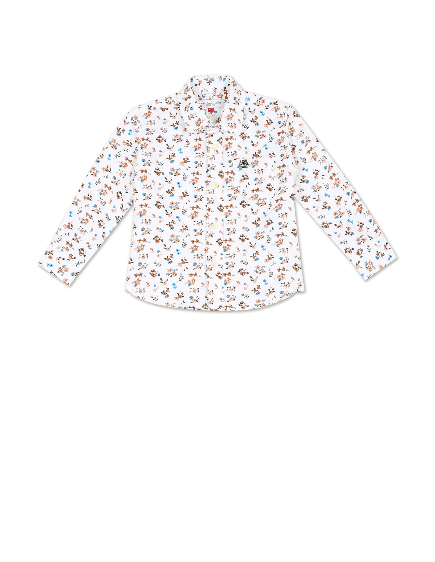 Spread Collar Printed Shirt
