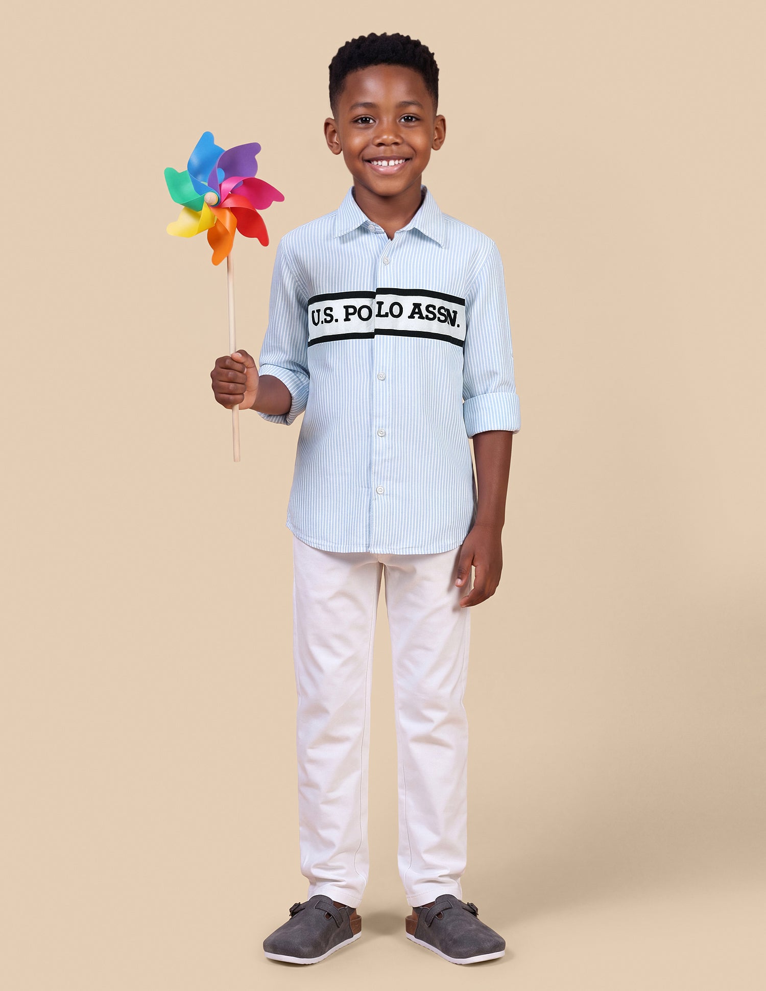 Vertical Striped Oxford Shirt Light Blue - U.S. Polo Assn. India | Large