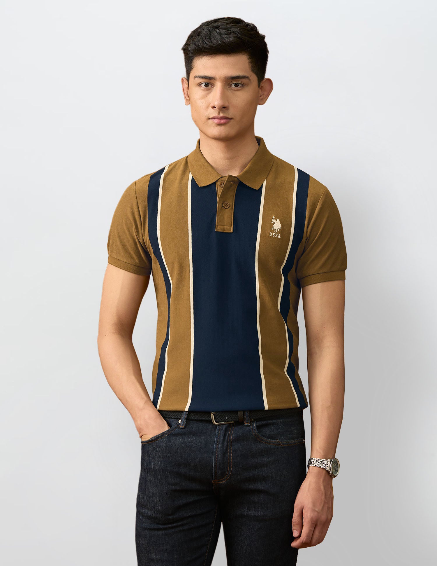 Pure Cotton Varsity Polo Shirt