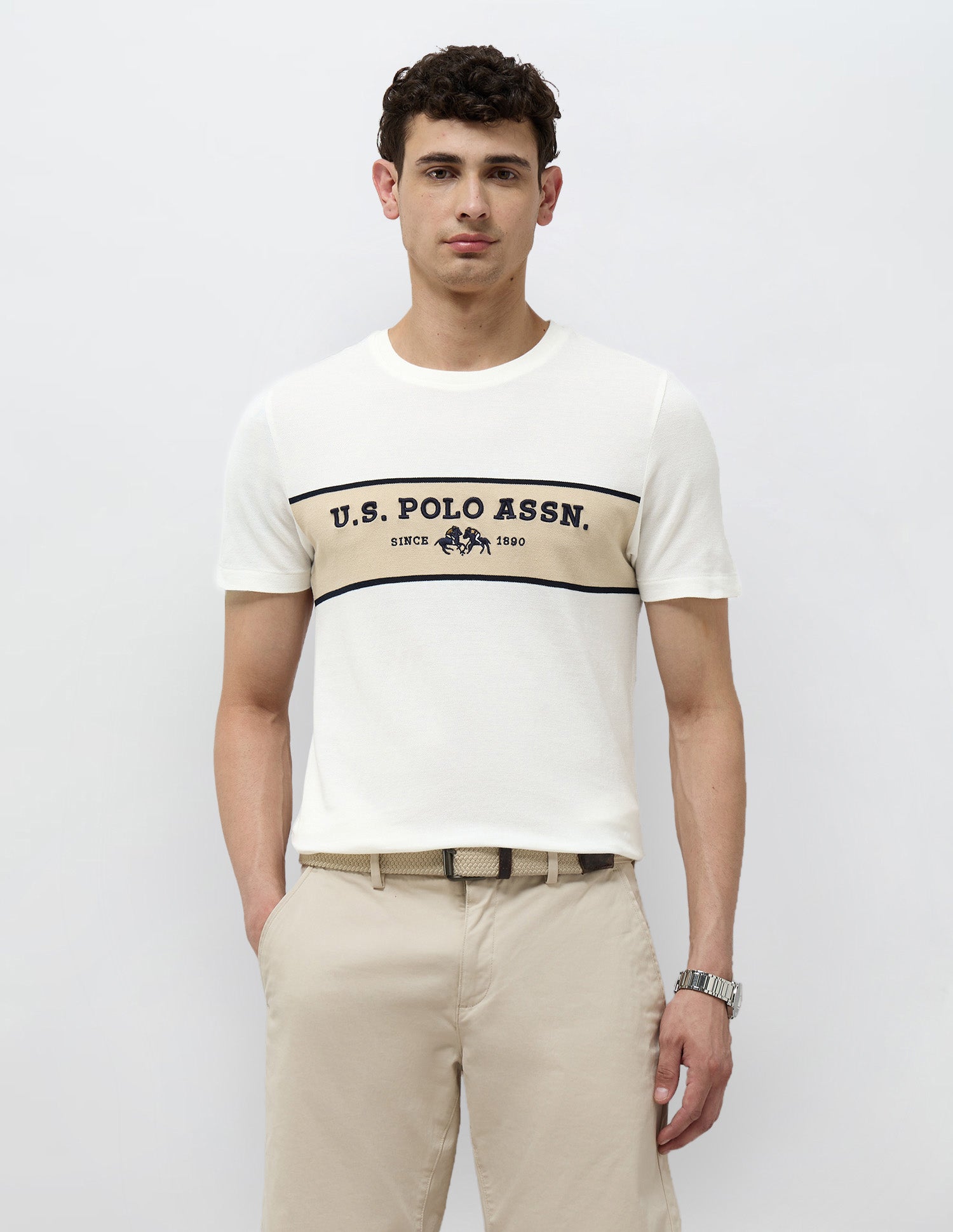 Brand Embroidered Regular Fit T-Shirt