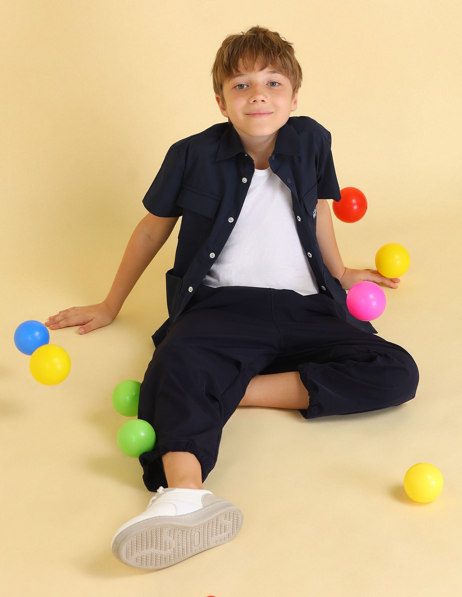 UKSHT1516 NAVY Boys Shirt