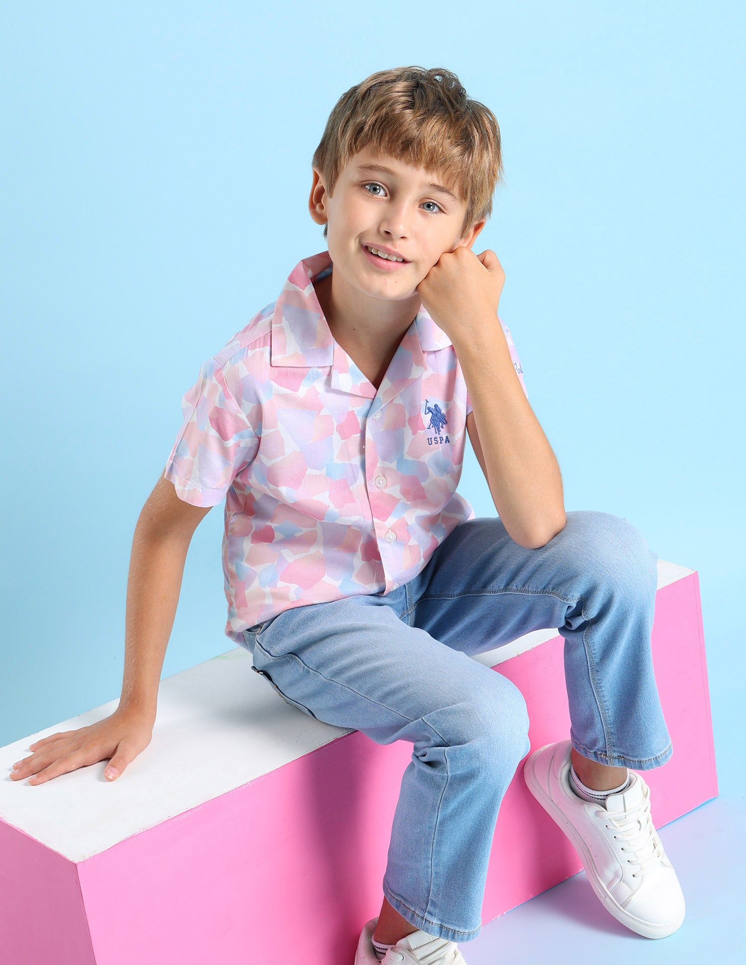 Boys All Over Printed Relaxed Fit Shirt