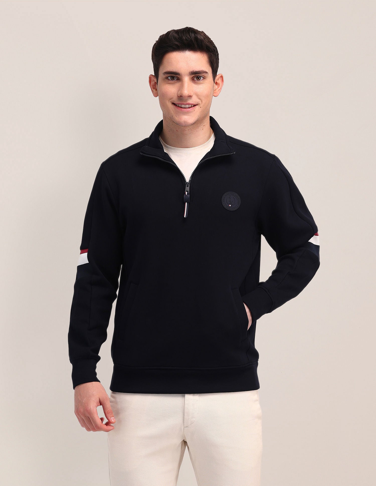 Regular Fit Solid Sweatshirt
