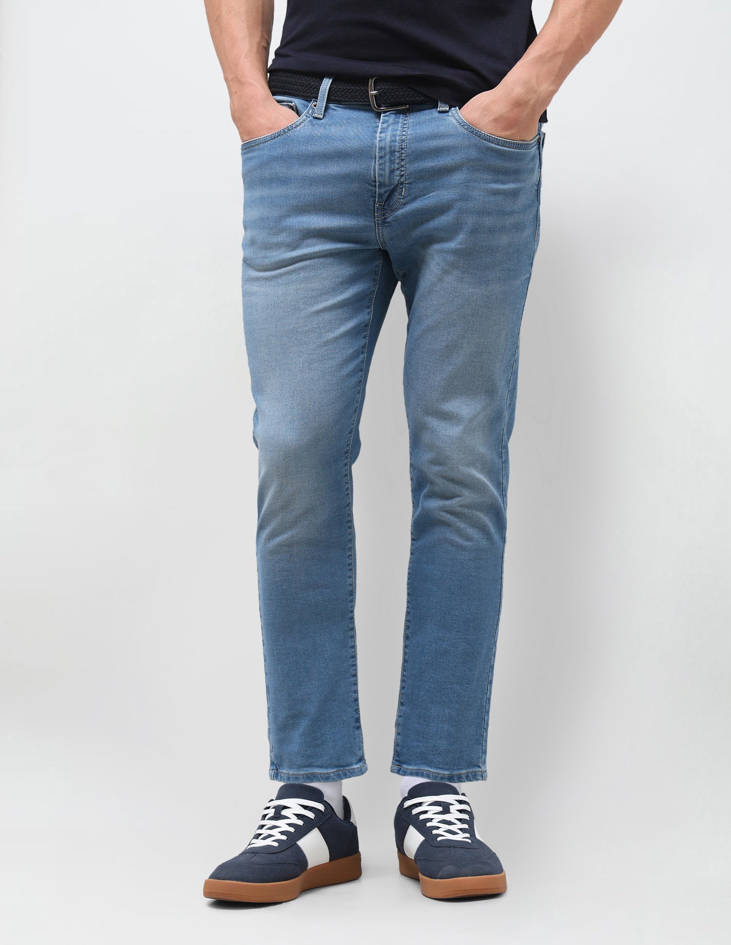 Cole Comfort Cropped Fit Blue Jeans