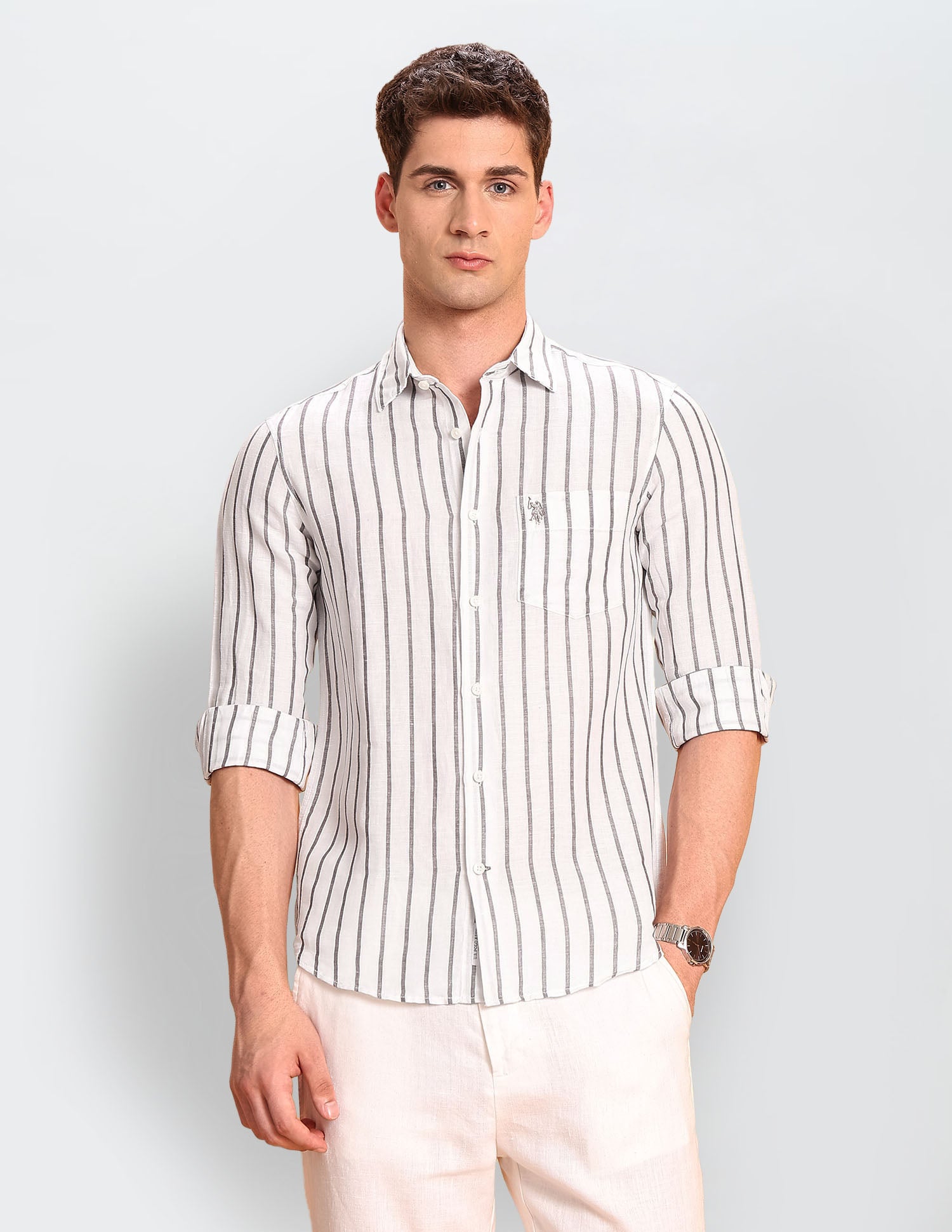 Vertical Striped Tailored Fit Shirt