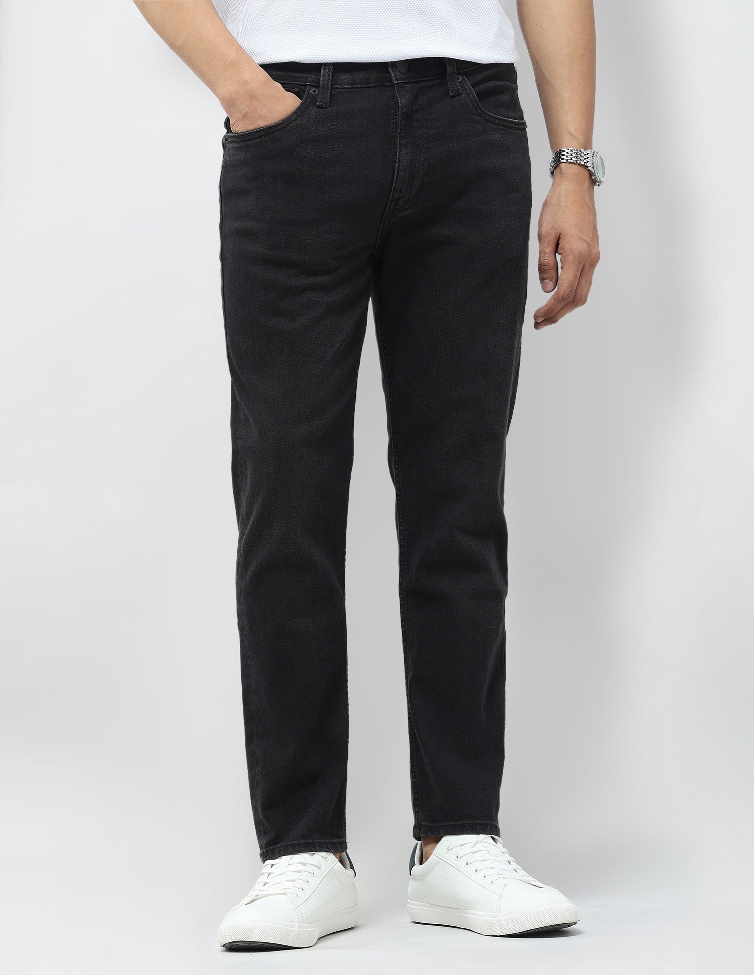 Cole Comfort Cropped Fit Black Jeans