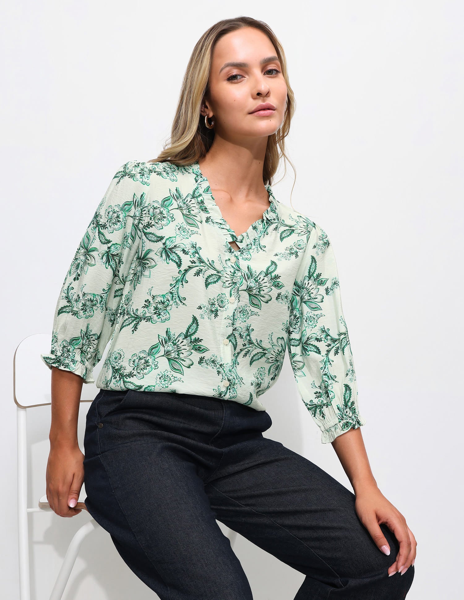 Floral Printed Ruffle Top