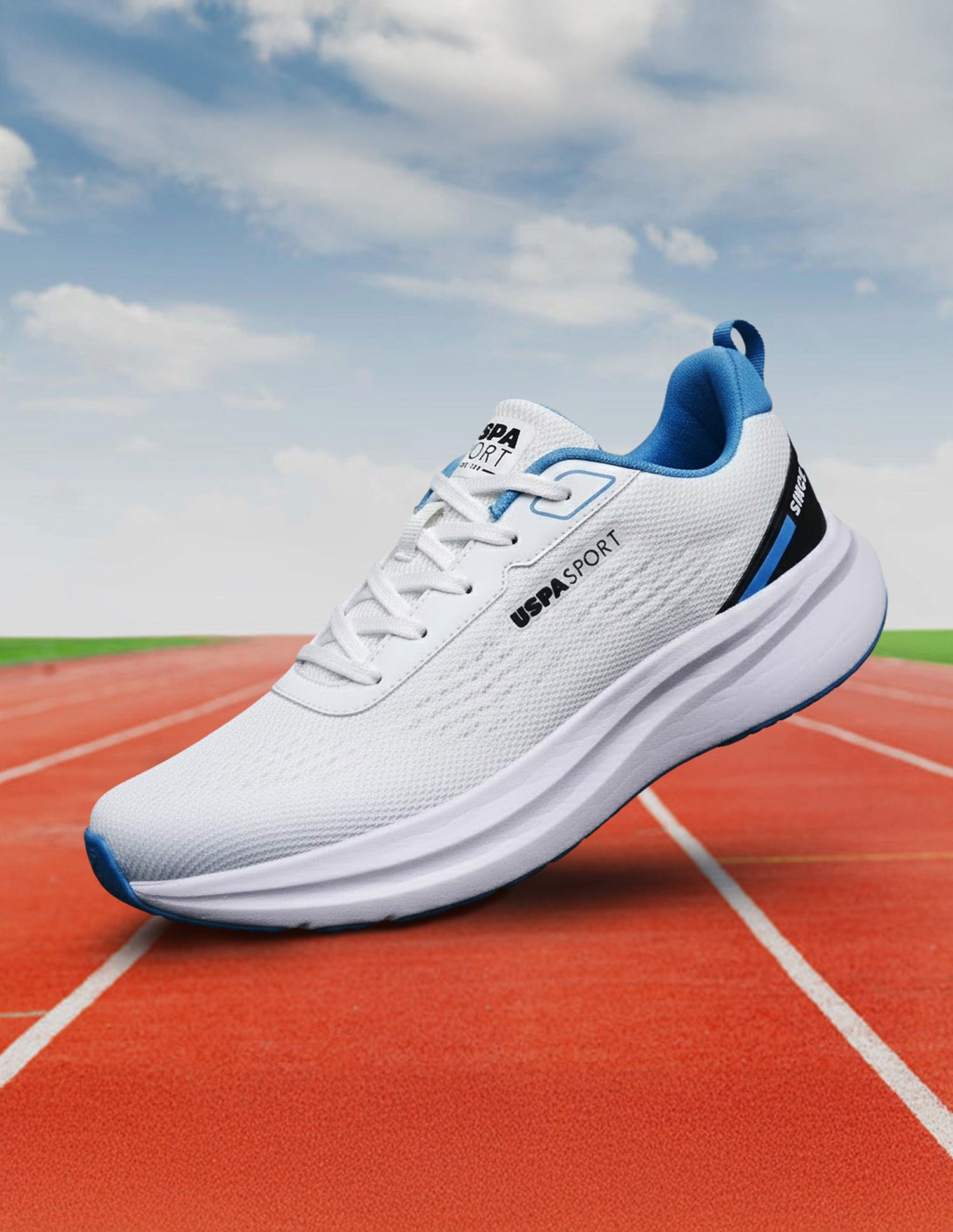 Men White Ryder Uspa Sport Sneakers