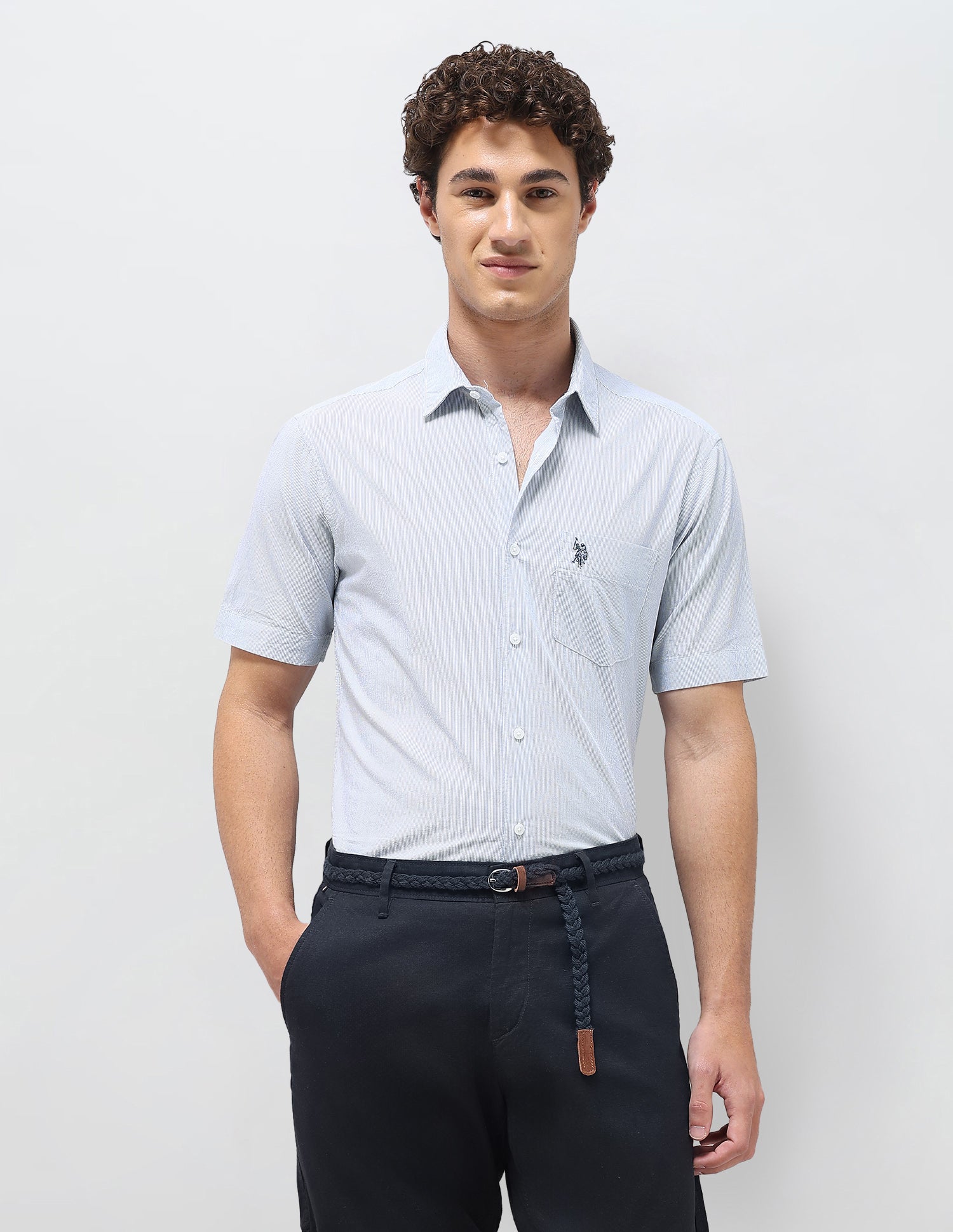 Pinstriped Seersucker Shirt