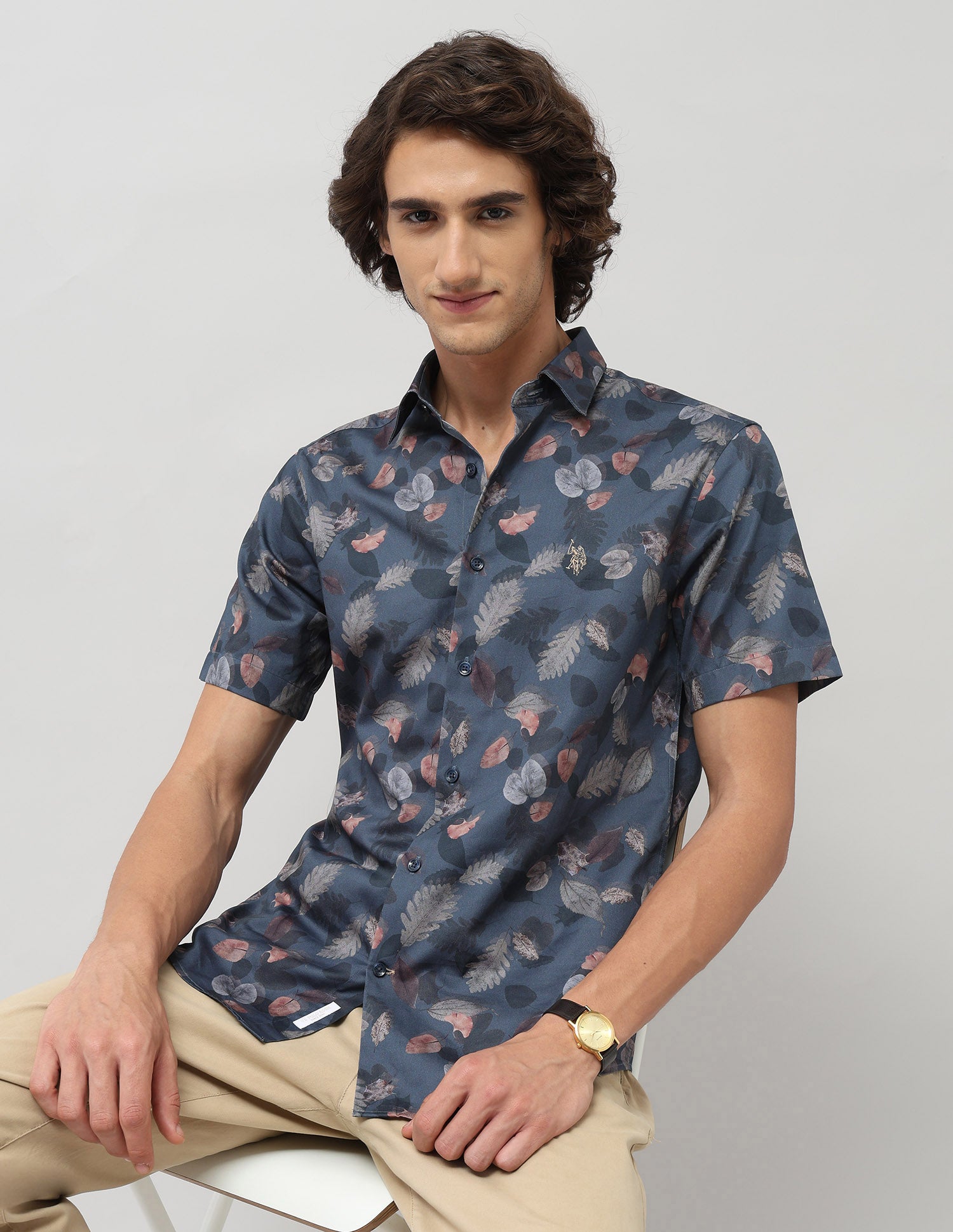 Tailored Fit Satin Shirt Blue - U.S. POLO ASSN. | Large