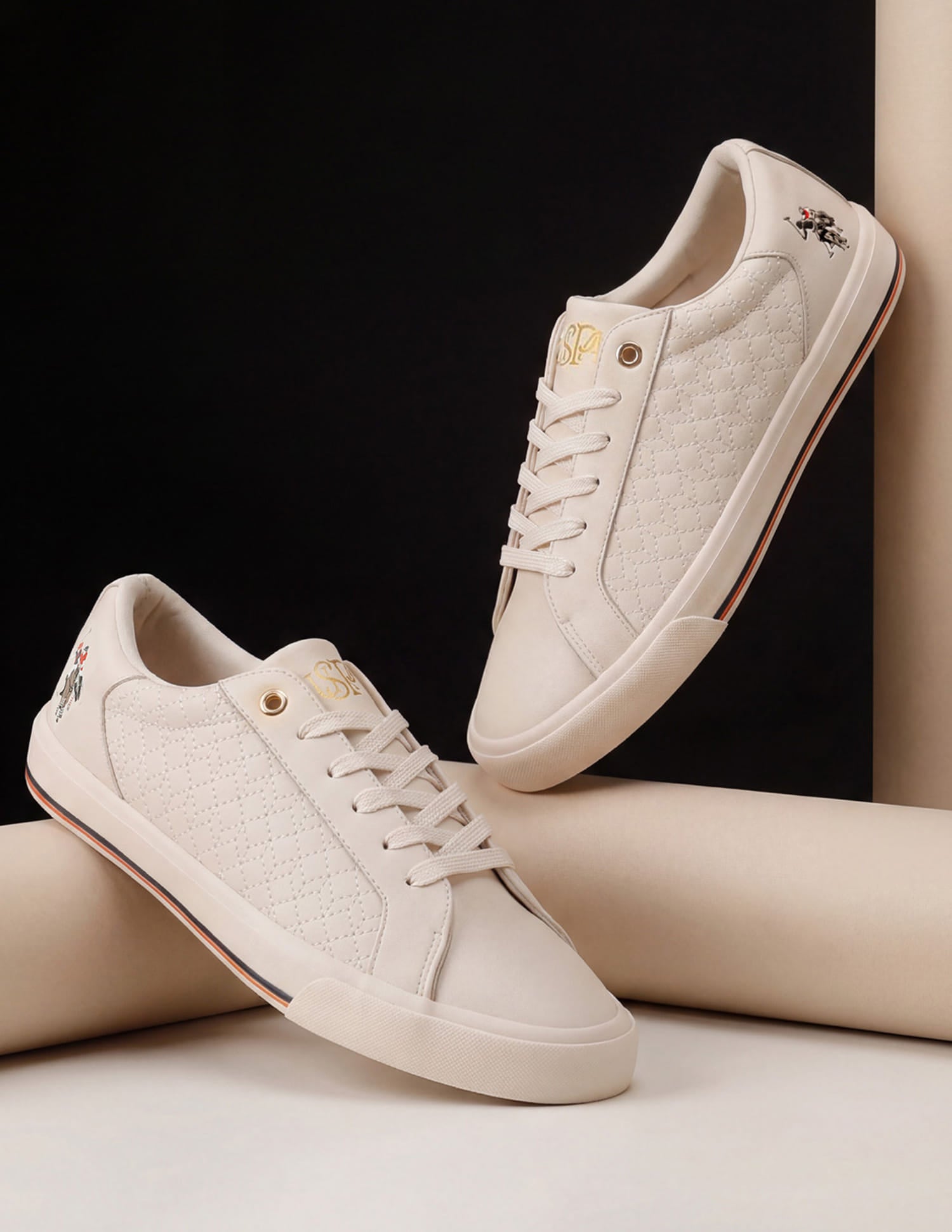Heidi 2.0 Nude Quilting Detail Sneakers Shoes Nude - U.S. Polo Assn. India | Large