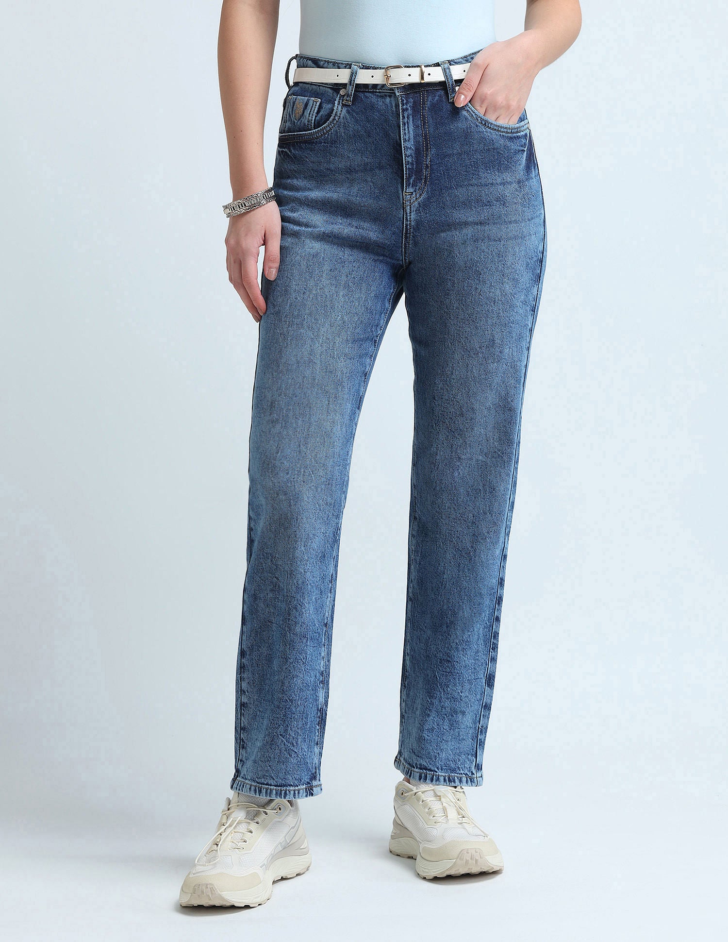Straight Fit Blue Jeans