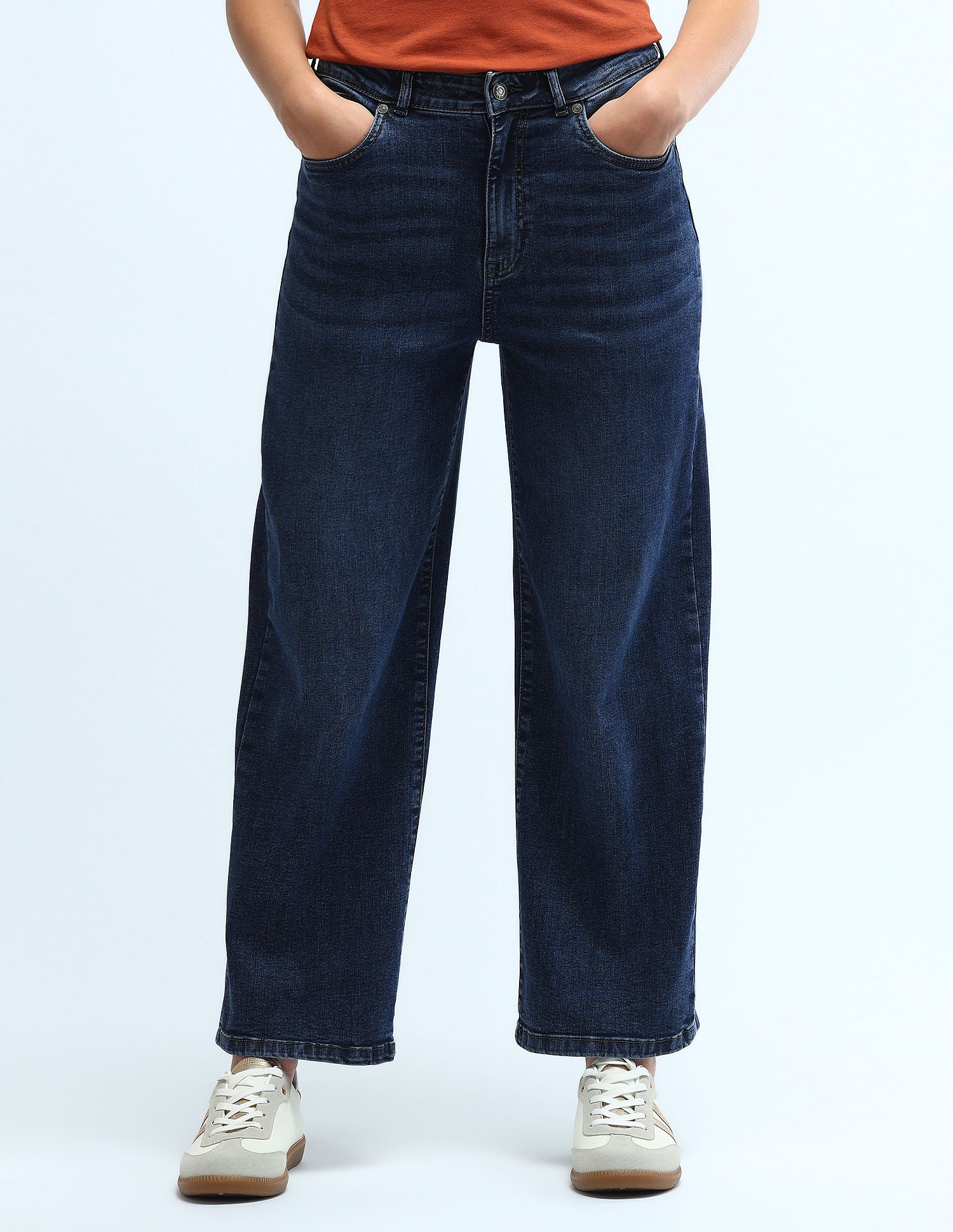 High Rise Wide Leg Jeans Dark Blue - U.S. Polo Assn. India | Large
