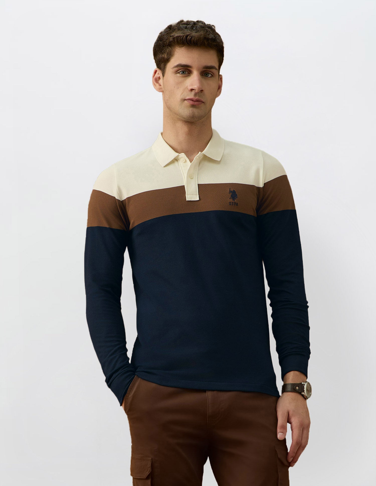 Colourblocked Equestrian Aisle Theater Polo Shirt
