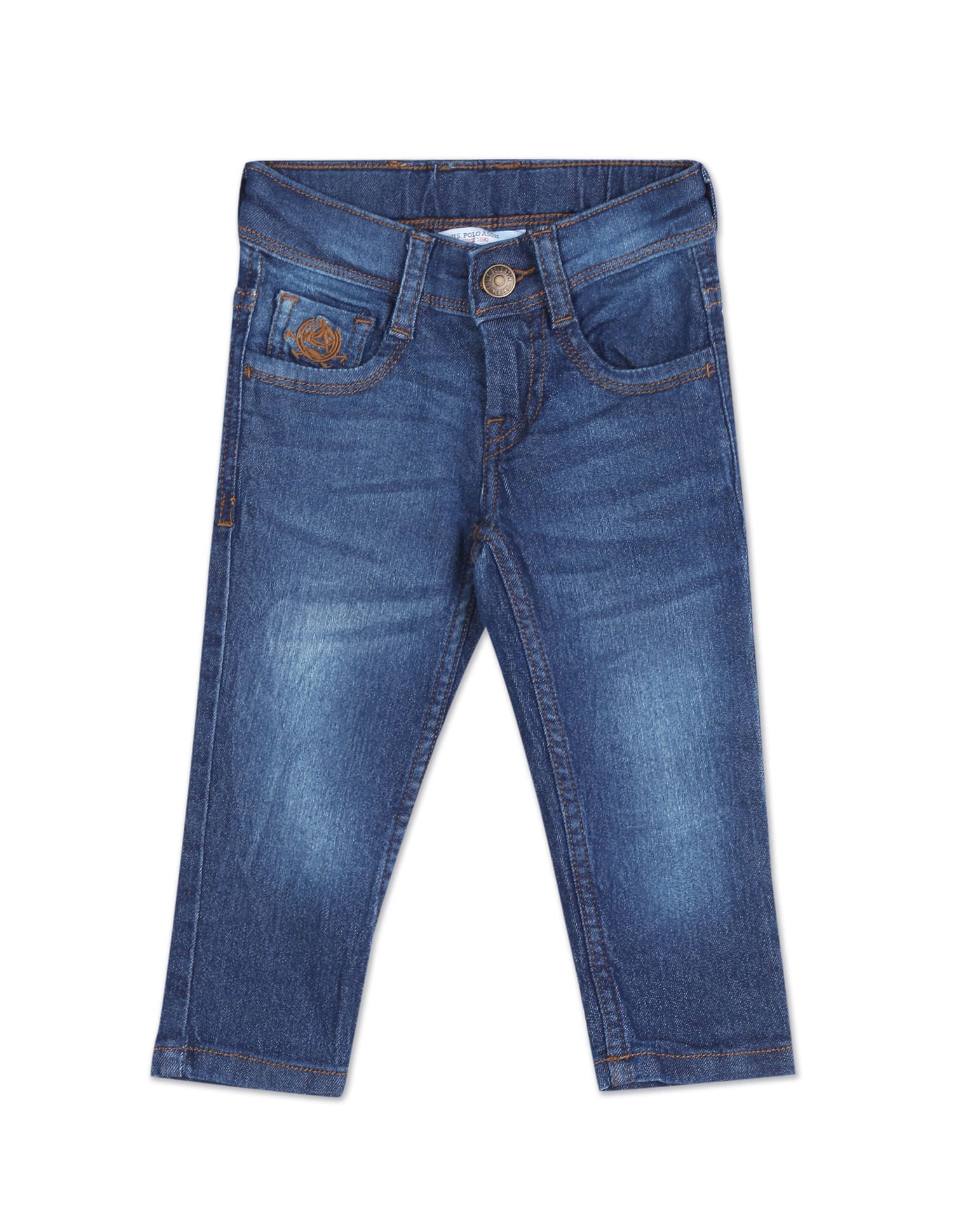 Boys Blue Mid Rise Slim Fit Jeans Blue - U.S. Polo Assn. India | Large